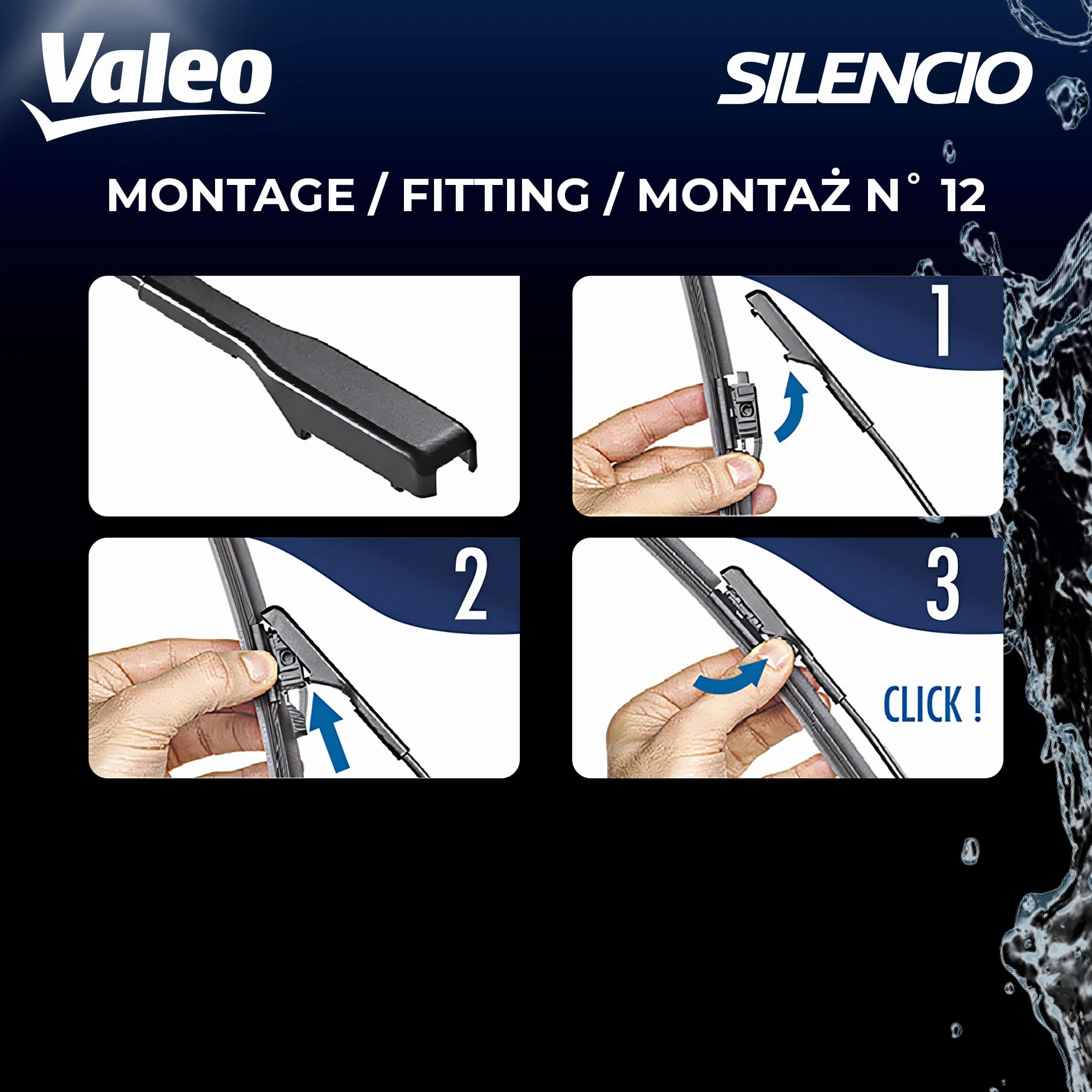 VALEO Silencio Wycieraczki - VF940 - Zestaw Wydajnych, Zapewniajacych Doskonala Widocznosc na Drodze, latwych w Montazu Oryginalnych Plaskich Wycieraczek 600mm/450mm - Przód - Zestaw 2 szt. - 577940