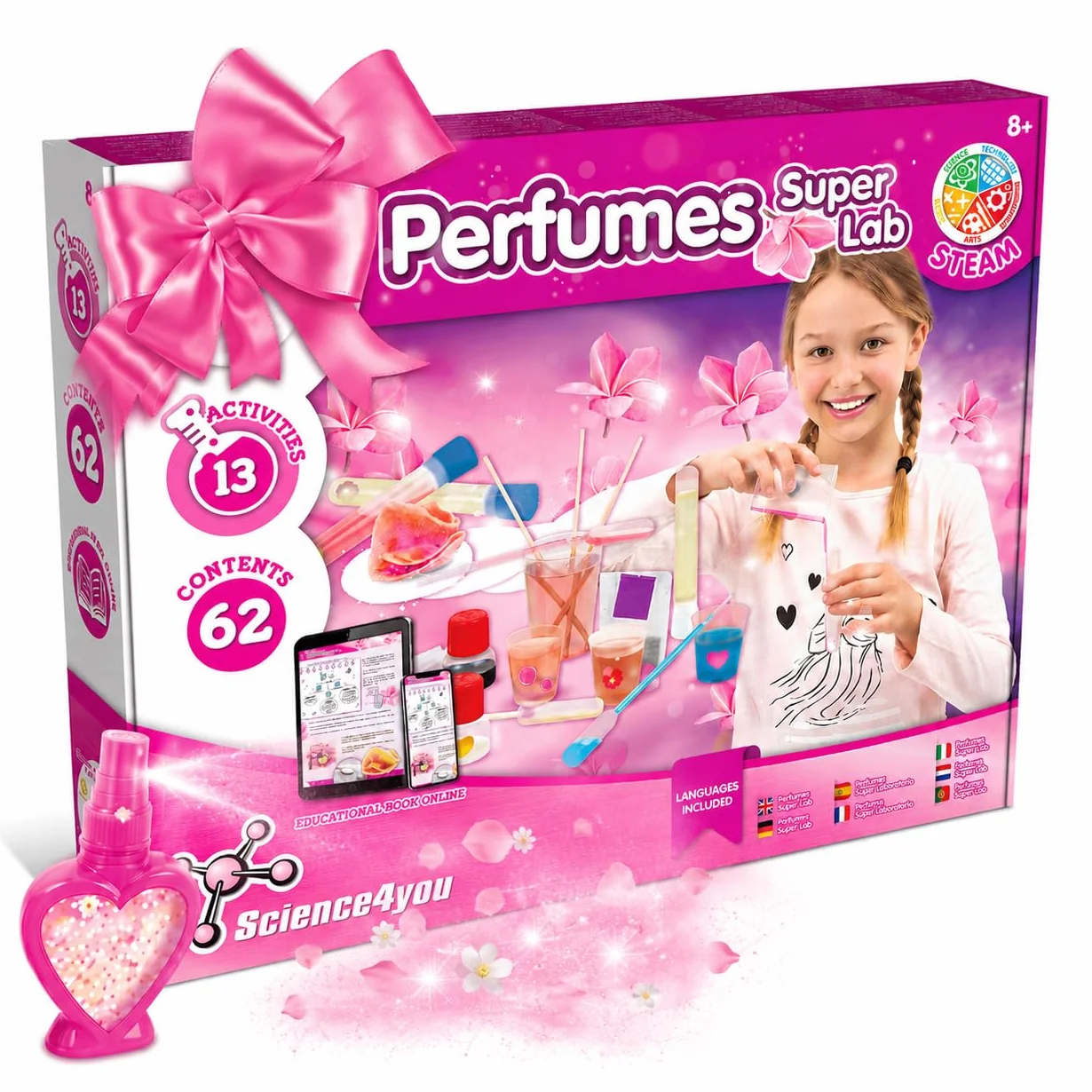 Science4you Super Laboratorium Perfum dla dzieci od 8 lat - zestawy do tworzenia perfum, edukacyjne zestawy naukowe +13 eksperymentów dla dzieci, prezent dla chłopców i dziewcząt, 8-12 lat