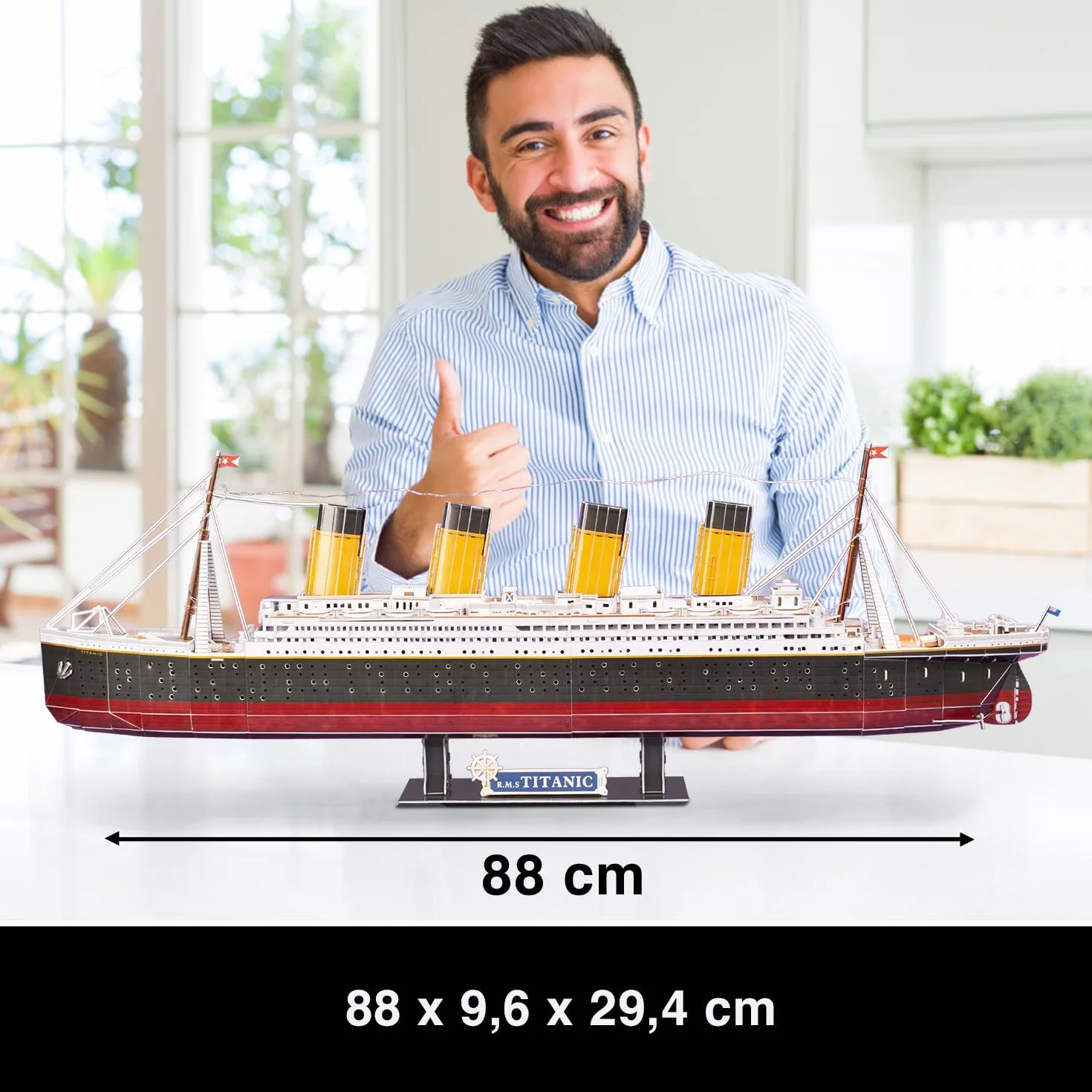 Puzzle 3D - Titanic Makieta LED | Makiety do budowy dorosłych i dzieci | Titanic Makieta | Makieta LED Boat 266 sztuk | Puzzle 3D | Makiety do jazdy