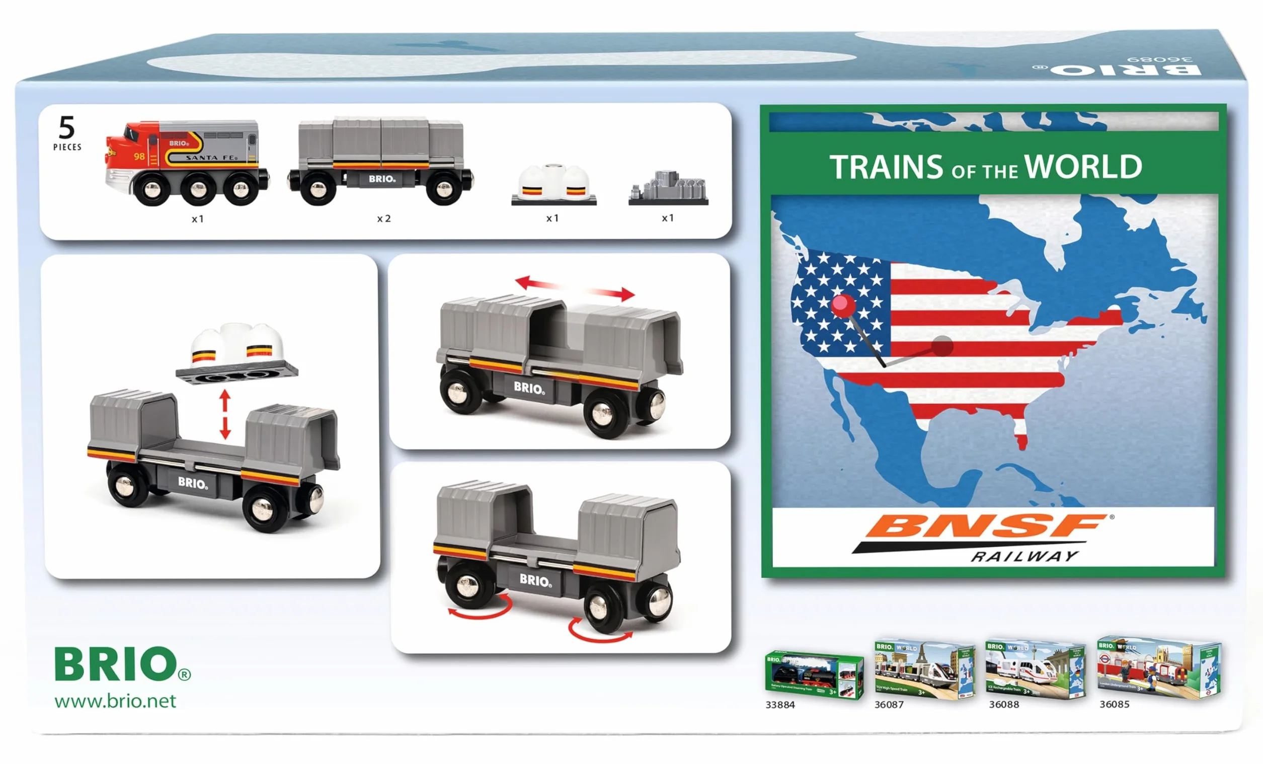 BRIO World - Trains of the World Santa Fe Zug