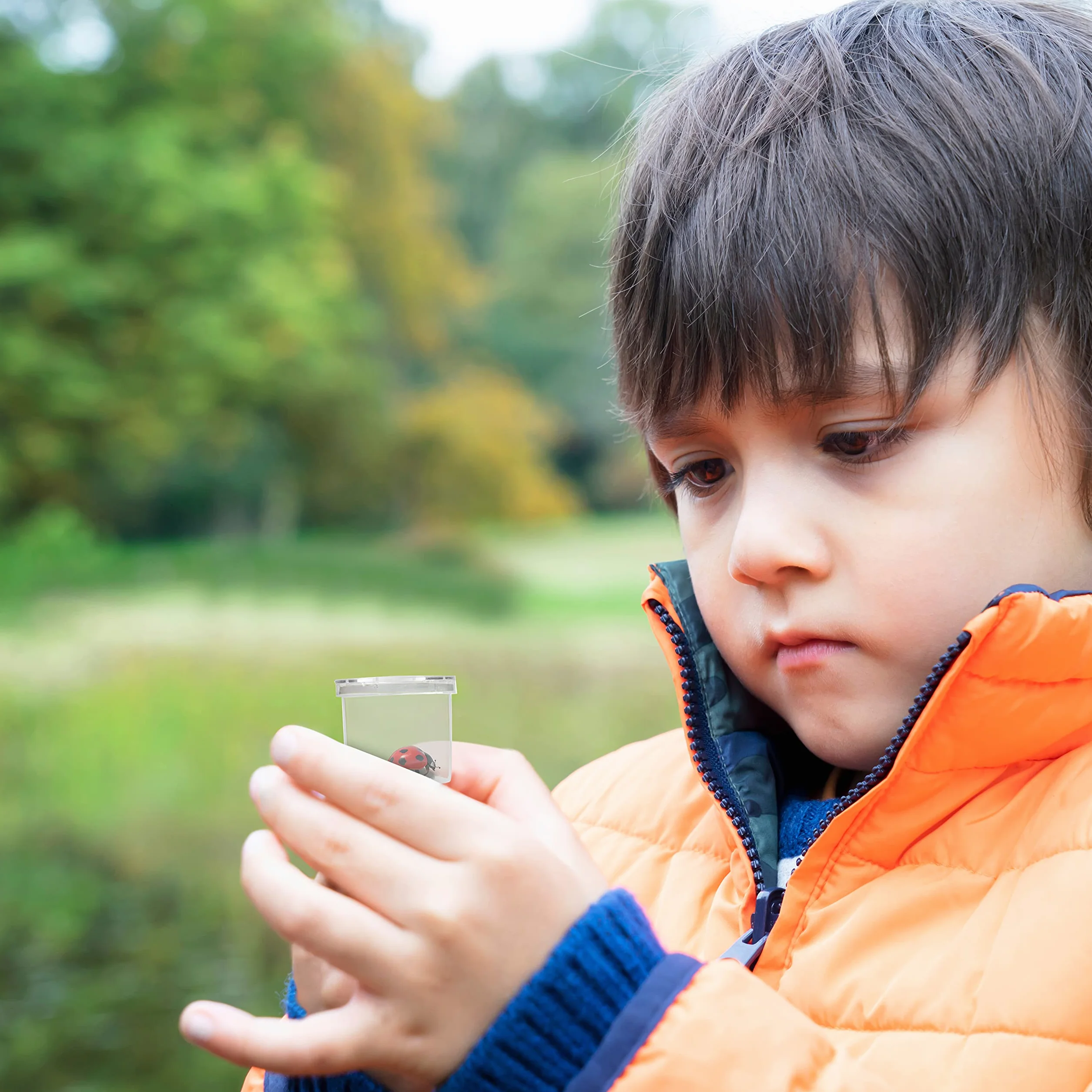 Belle Vous 12 sztuk Zestaw lup kubkowych dla dzieci i dorosłych przezroczyste szkło powiększające dla dzieci – przenośna lupa kubkowa do nauki/biologii i zbierania chrząszczy – zestaw badaczy owadów