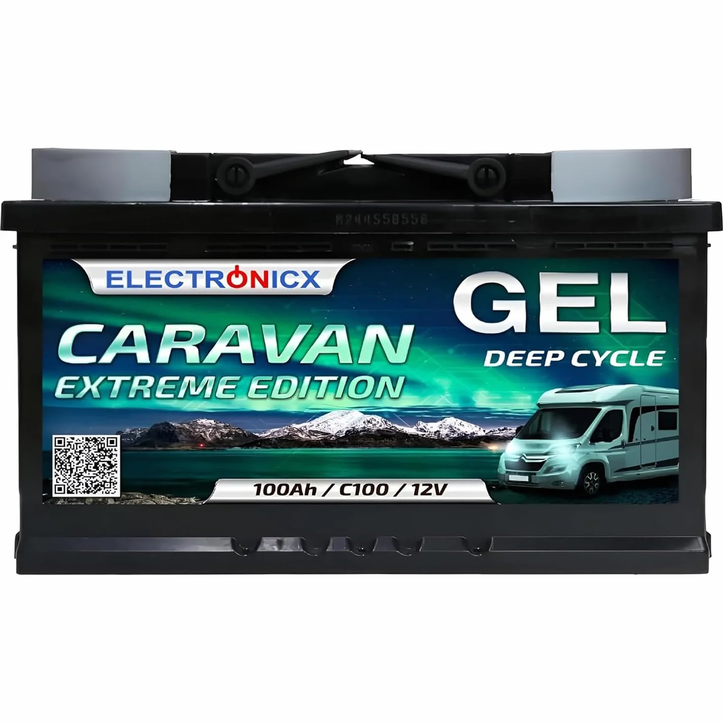 Electronicx CARAVAN EXTREME EDITION 100Ah / C100 / 12V – Żelowy akumulator zasilający – 100Ah – 12V – do kampera, vana, łodzi, systemów PV – bezobsługowy i wytrzymały – 278×175×190 mm