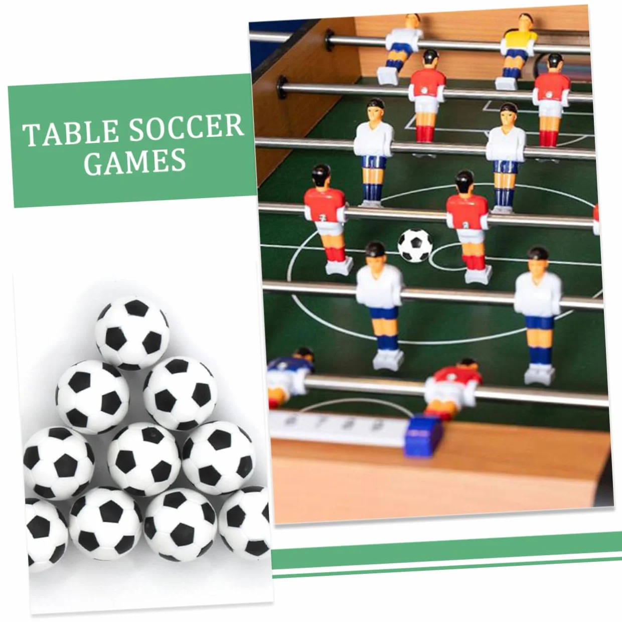 Vaguelly 24kawałki Piłek Do Gry Foosball Akcesoria Do Stołu z Trwałym Wykonaniem