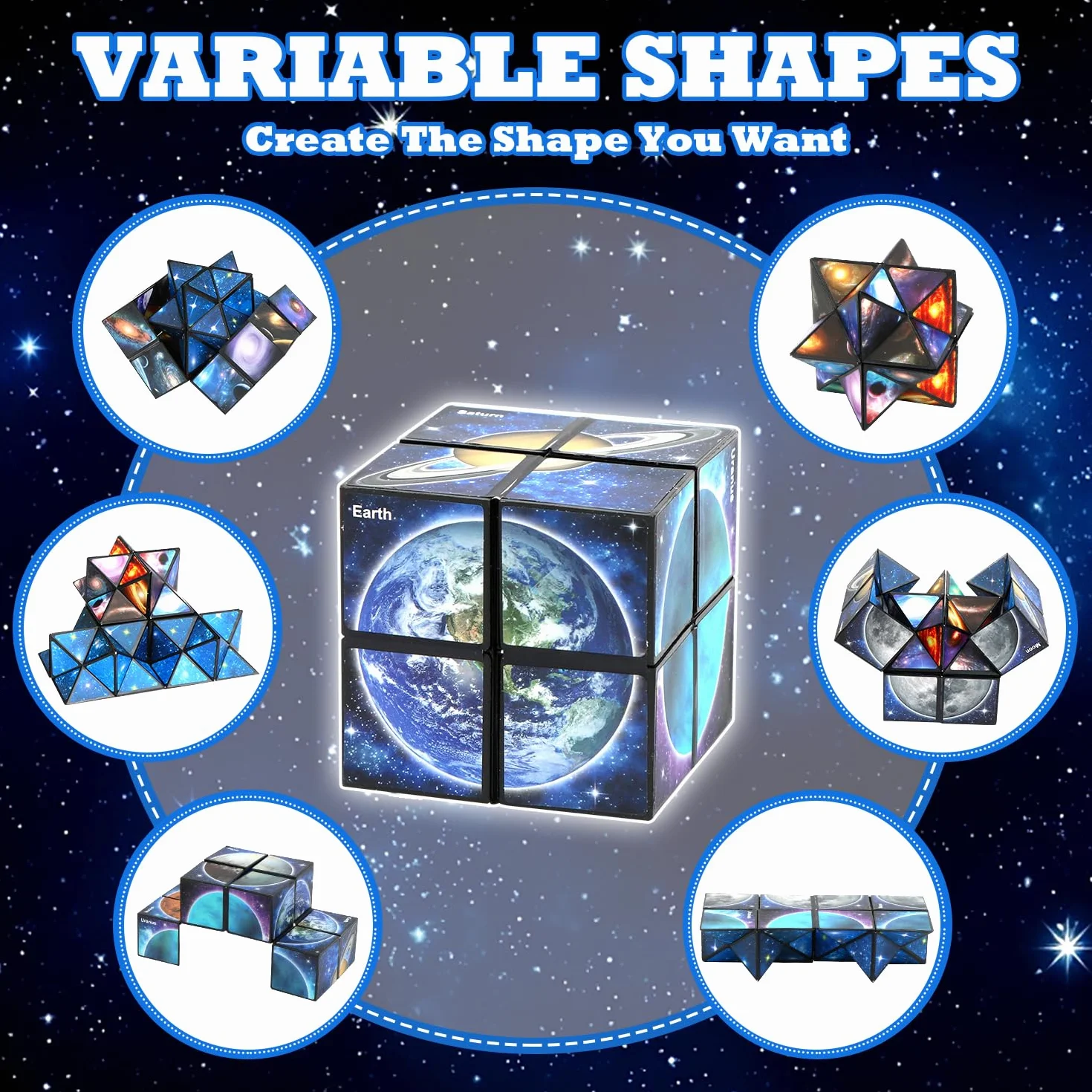 Gwiazda kostka rubika, Infinity Cube, antystresowa kostka IQ, puzzle nieskończoności, magiczna kostka, pomysły na prezent od 6, 7, 8, 9, 10, 11 lat, dla chłopców i dziewczynek