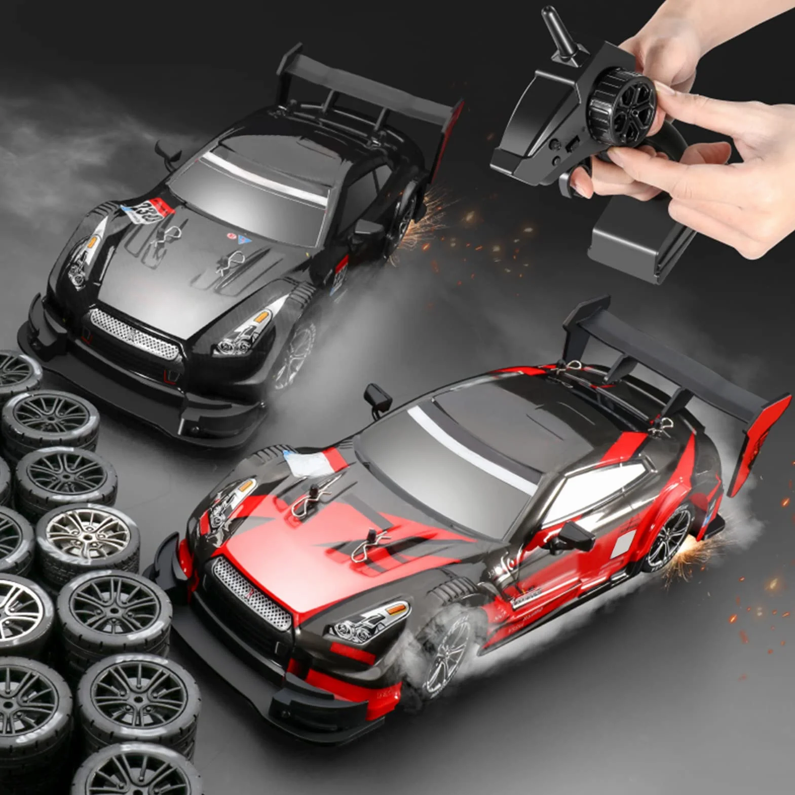 Goolsky Zdalnie sterowany samochód, RC Drift Car 1/16 RC Car 2,4 GHz 4WD 40 km/h RC Race Car High Speed prezent dla dzieci RTR