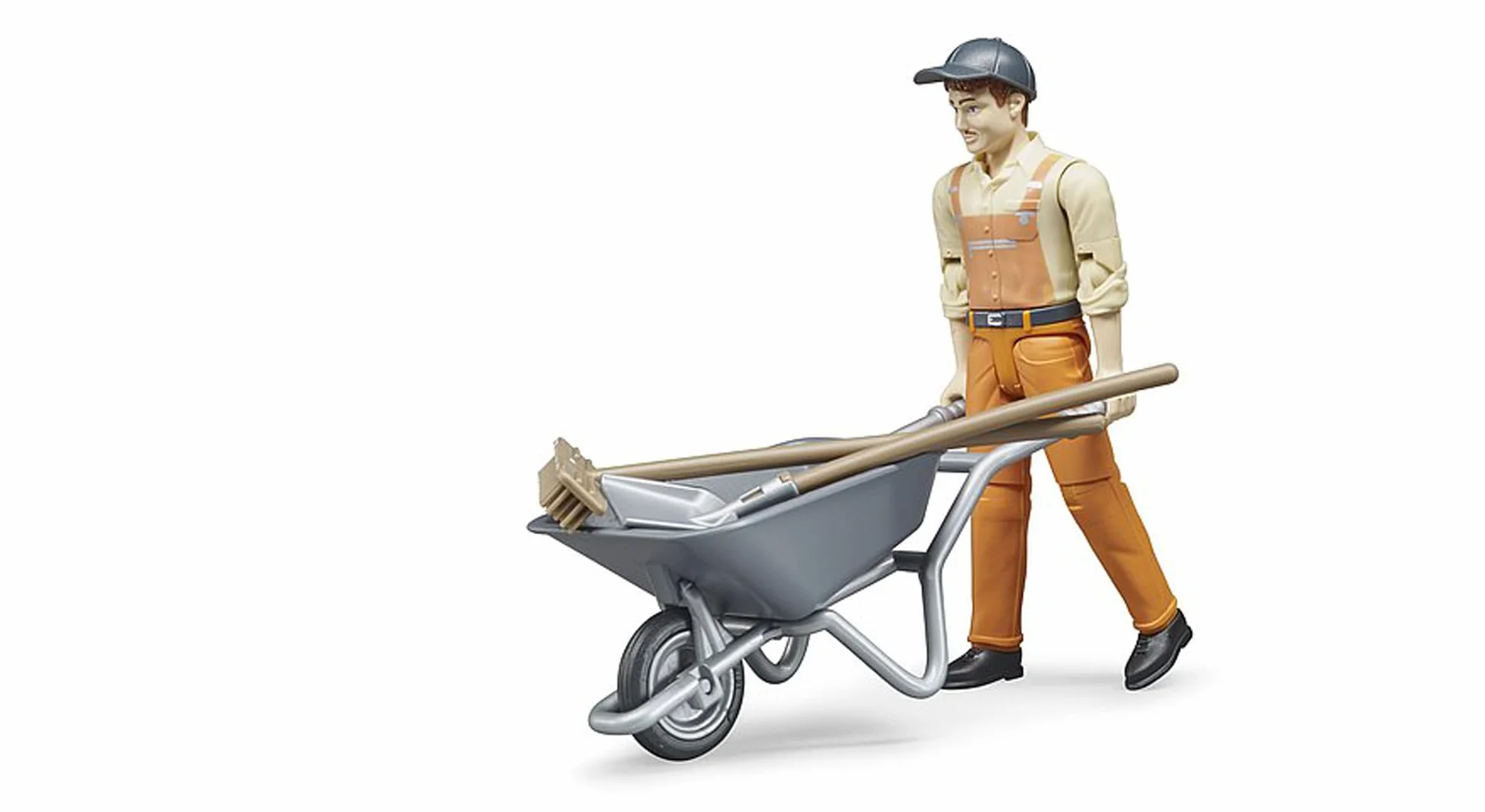 bruder 62130 - bworld Miniaturowy zestaw Pracownik komunalny - 1:16 Miniatura, Pojazd budowlany, Pracownik budowlany, Farma, Człowiek