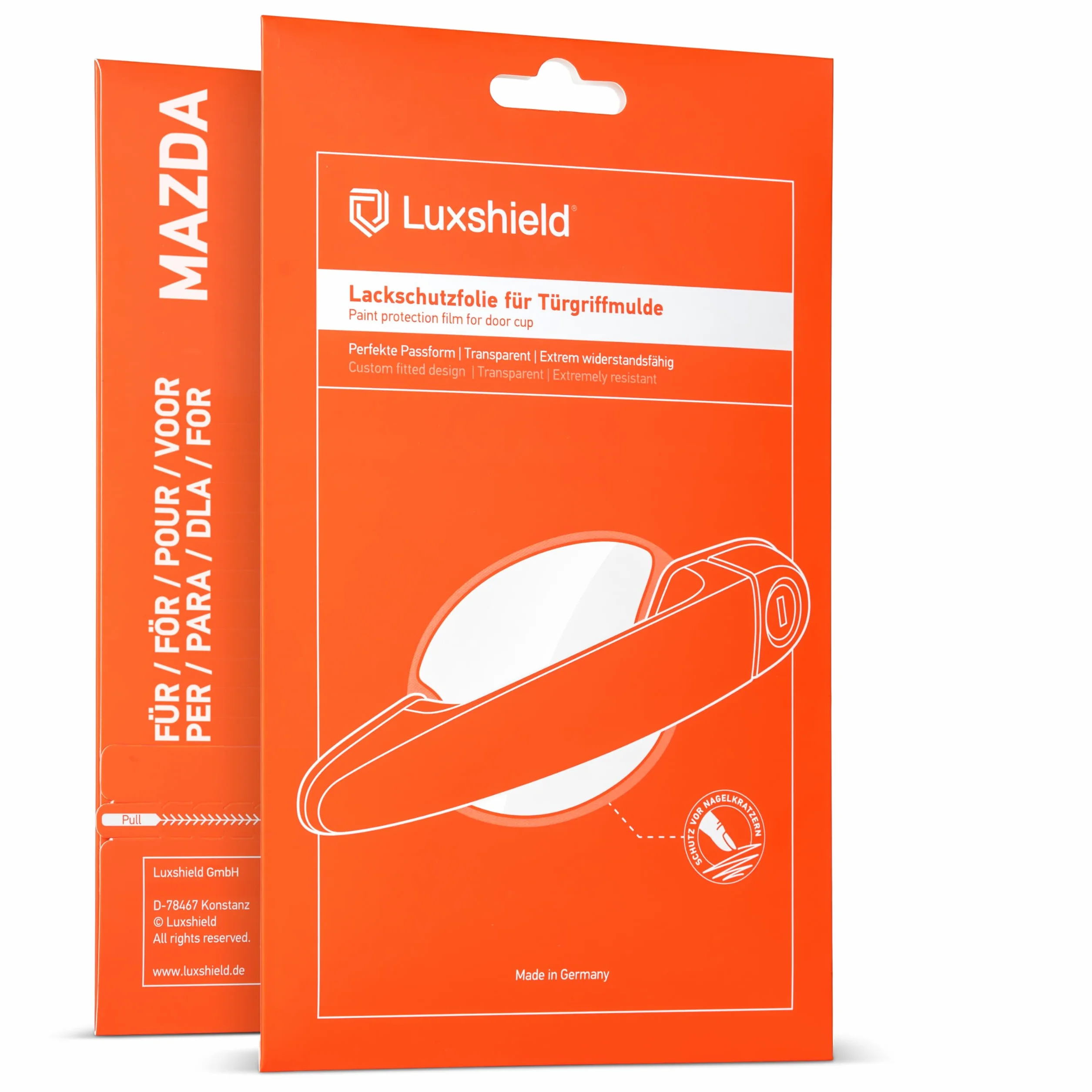 Luxshield folia ochronna na klamki kompatybilny z Mazda CX-60 I 2022-2026 - ochrona przed zarysowaniami, folia ochronna na lakier – przezroczysta błyszcząca