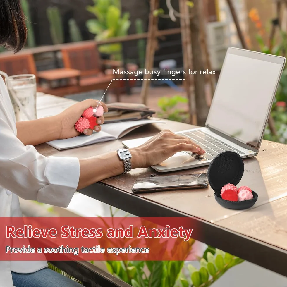 Ainiv Kulki Magnetyczne Fidget Toys, 4 SZT Silikonowe Piłki Antystresowe dla Palców, Zabawka Sensoryczna dla Osób z Autyzmem, ADHD, Lękiem, Zabawka z Ciekawymi Teksturami dla Dorosłych i Nastolatków