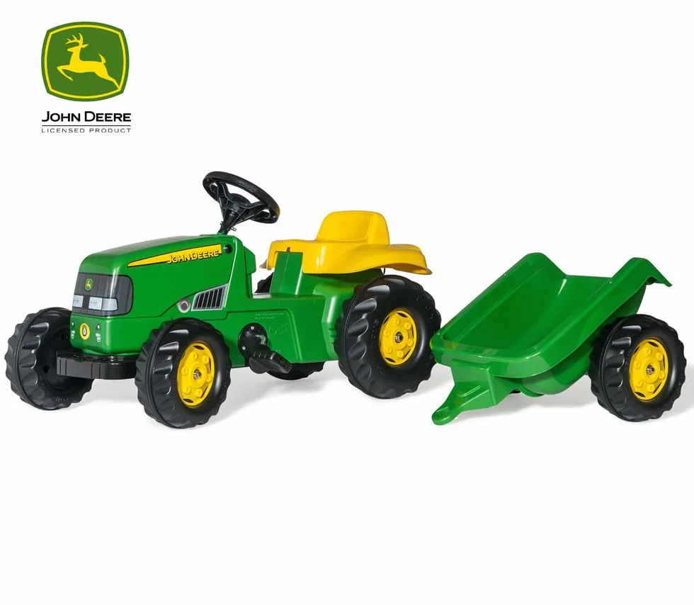 rolly toys | rollyKid John Deere ciągnik z przyczepą | 012190, zielony