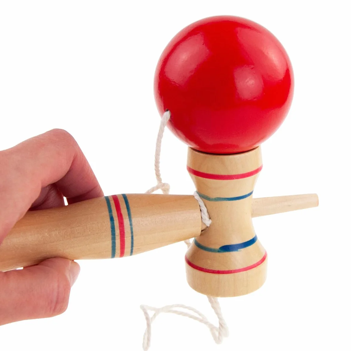 Drewniana kendama: zabawka zręcznościowa dla dzieci. Kendama z drewna dla początkujących i zaawansowanych, gra zręcznościowa do użytku wewnątrz i na zewnątrz – drewniana zabawka ze sznurkiem i piłką