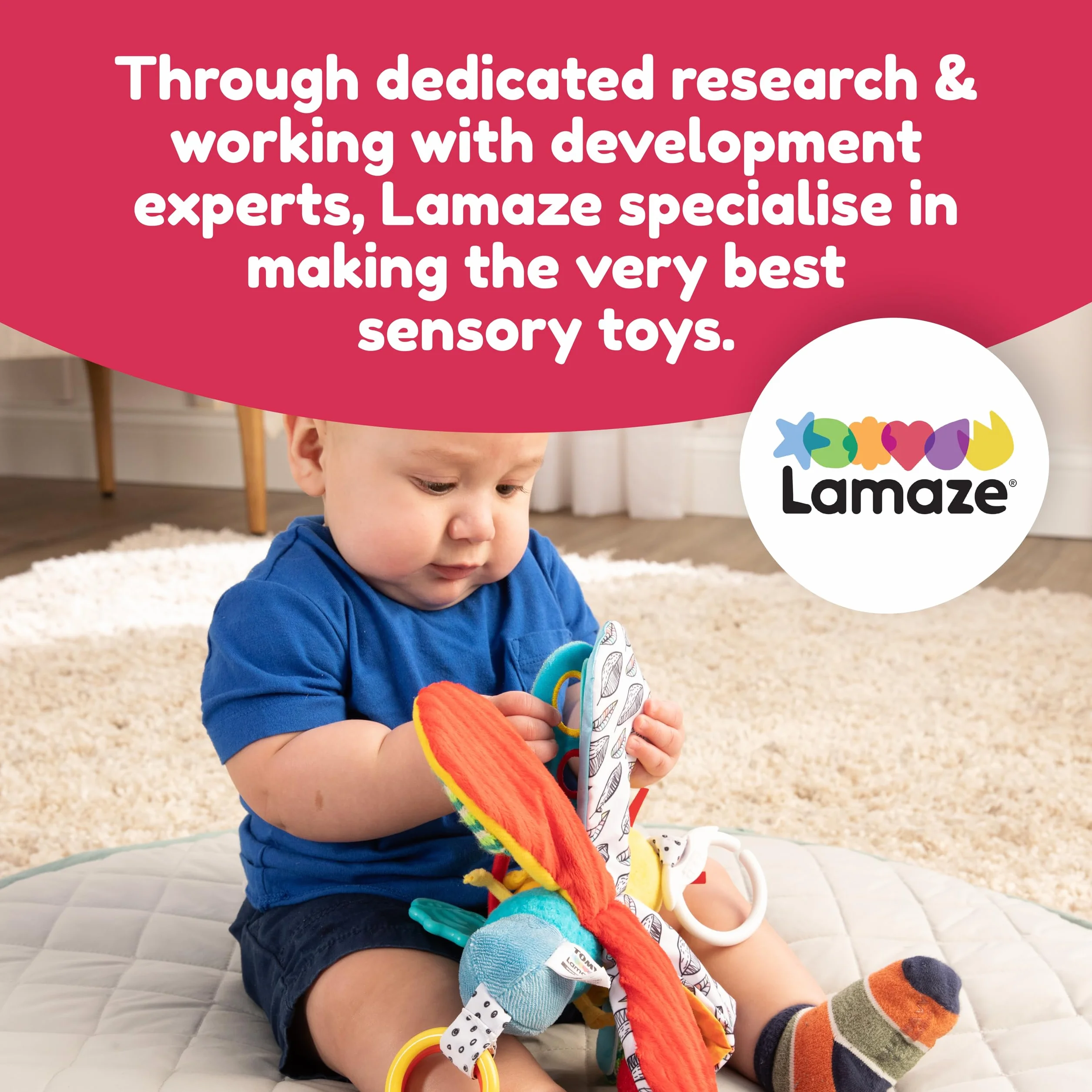 Lamaze L27024A Zabawka Sensoryczna, Wielokolorowy, 0-6 mies.