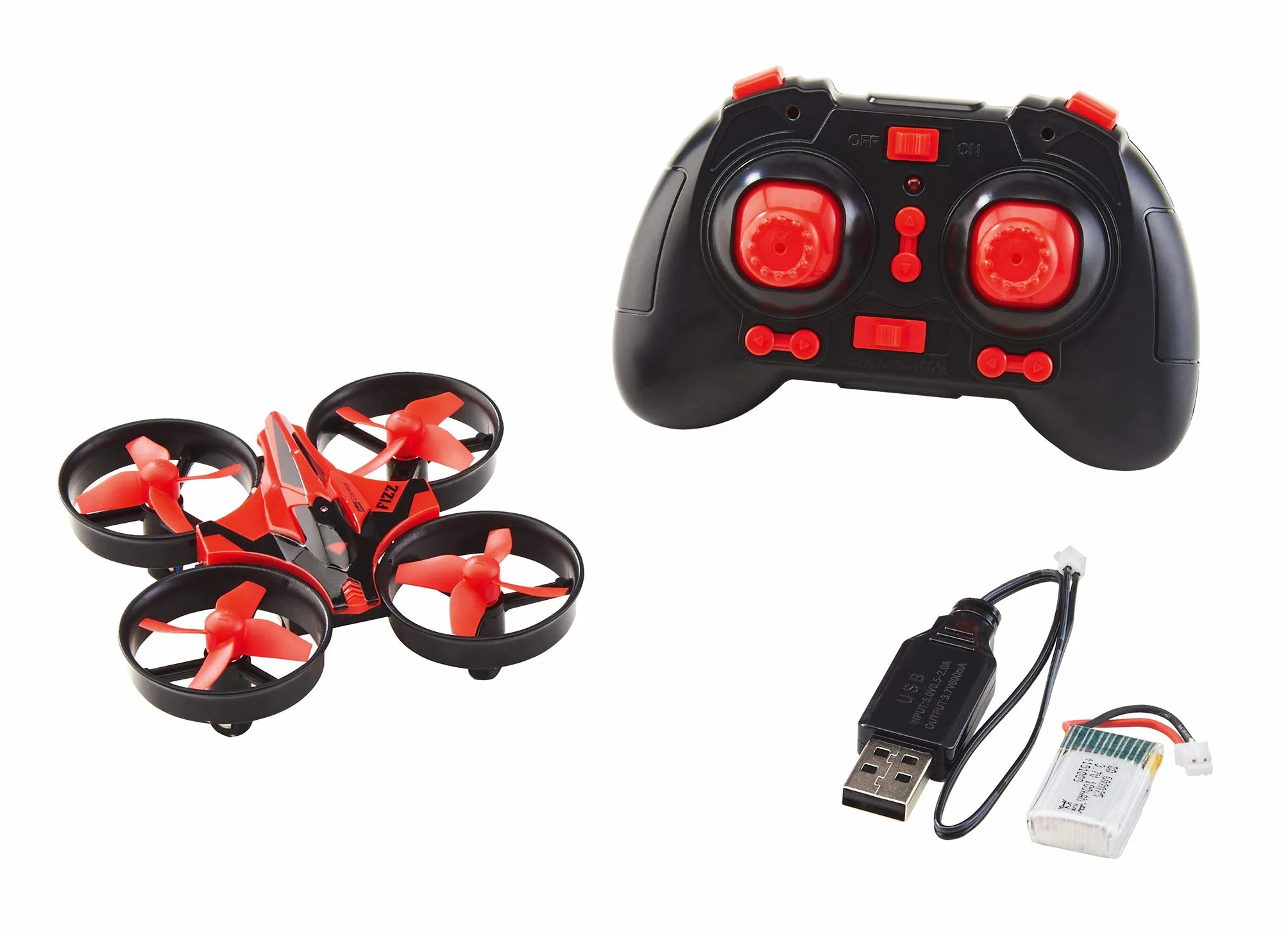Revell Control 23823 Pilot zdalnego sterowania Mini Quadcopter "Fizz" z precyzyjnym sterowaniem 2,4 GHz, 3 prędkości, tryb klapki, światła LED, tryb bezgłowy, łatwy do latania, długość 8,5 cm,