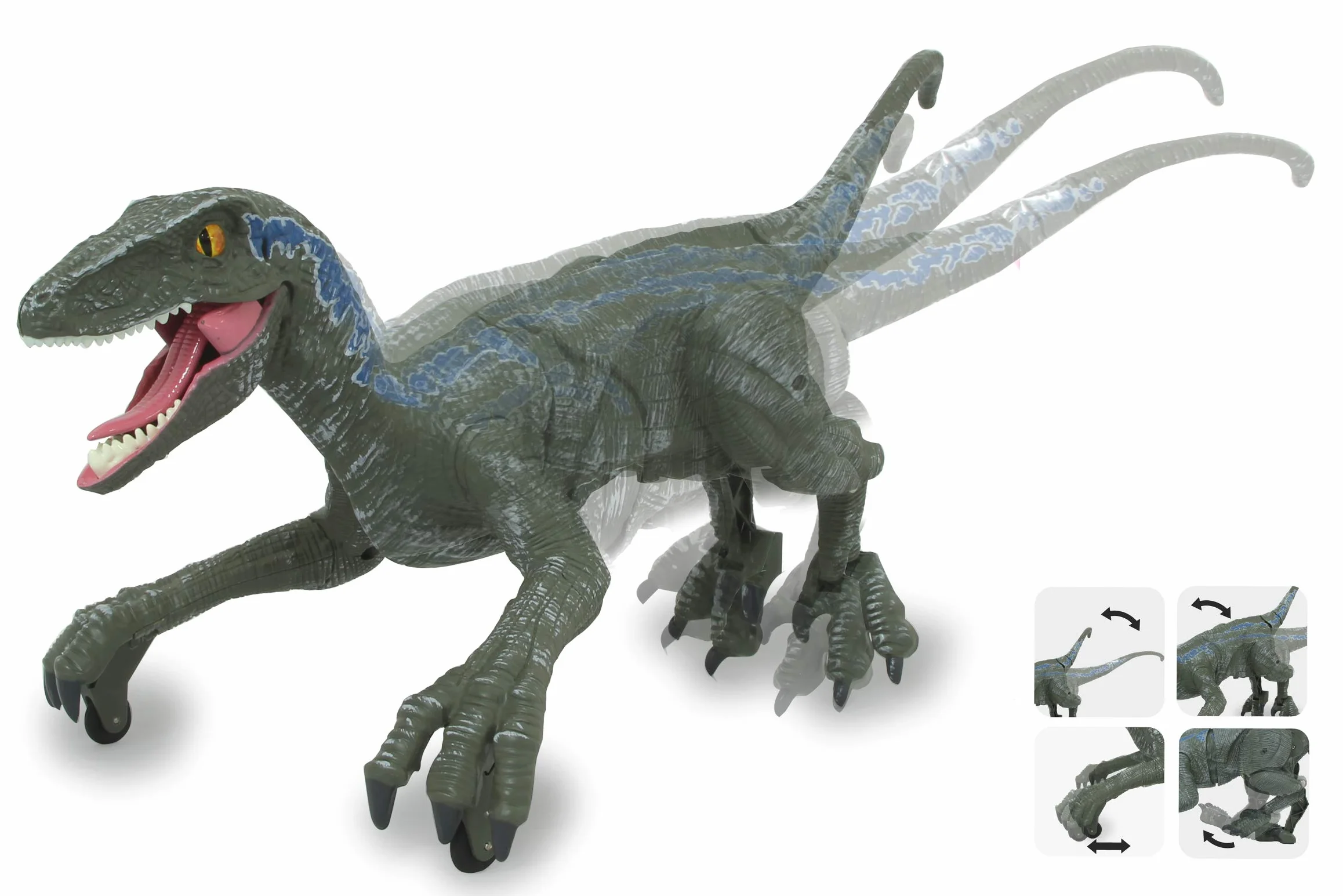 Jamara 410153 410153 dinozaur Velociraptor Li-Ion 3,7 V 2,4 GHz RC model funkcjonalny dla początkujących elektryczny, zielony