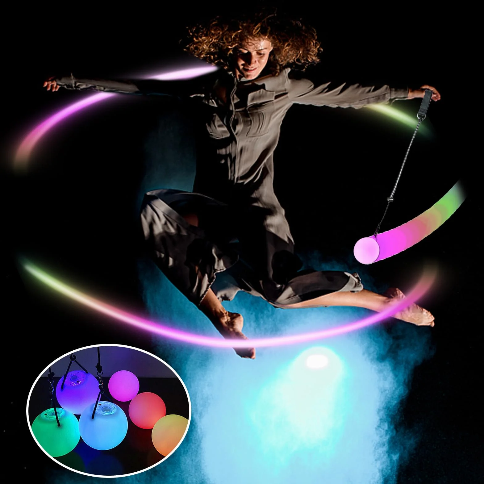 LED LED Piłeczki POI Diabolo, ulepszony frisbee do żonglerki, dla dzieci i dorosłych, początkujących i profesjonalistów