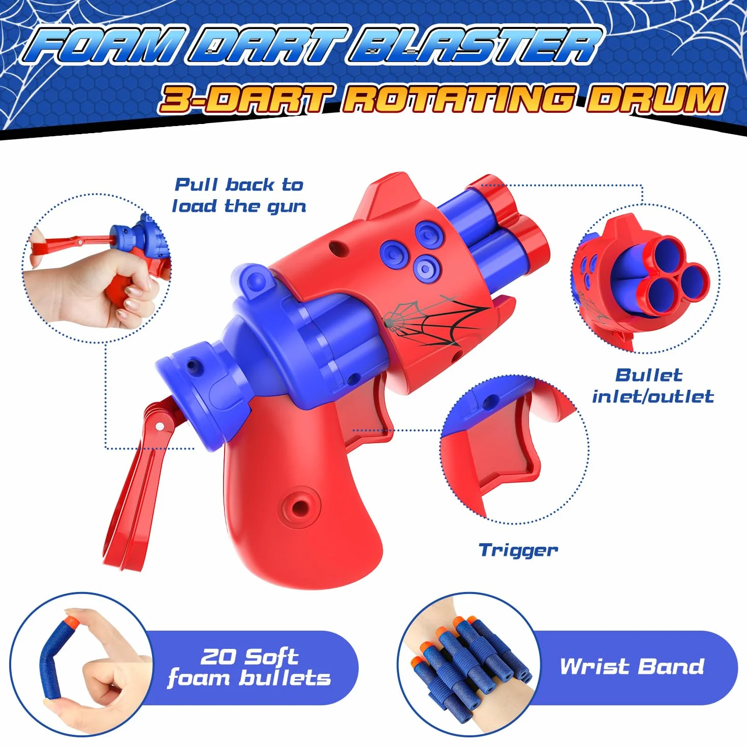 Strzelanie do celowania z pistoletem Nerf zabawka, elektroniczna tarcza do gry Nerf z 20 kulami, grami ogrodowymi, na zewnątrz, dla dzieci, 3, 4, 5, 6, 7, 8, 9 lat, chłopiec, prezent na urodziny, Boże