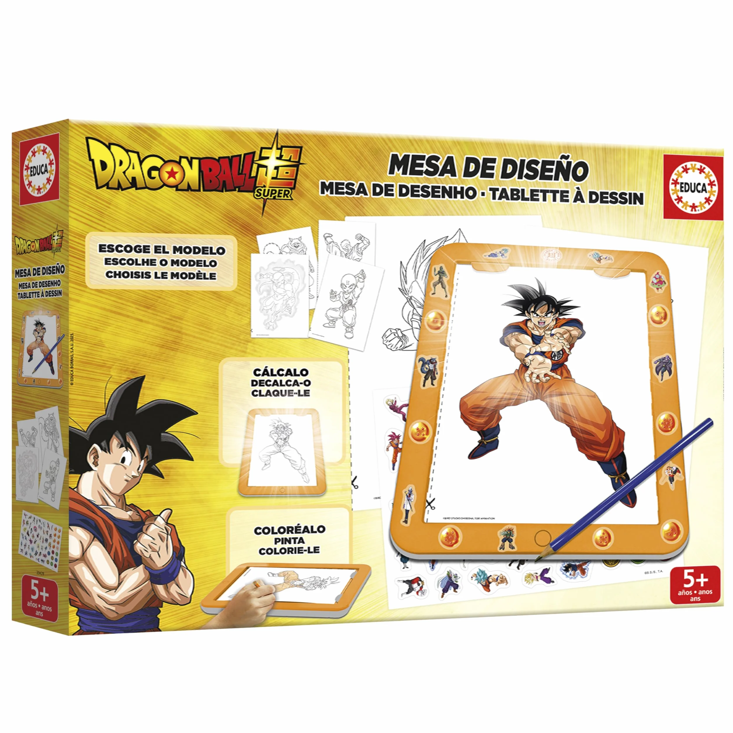Educa - Dragonball designerski stół z nową świecącą tablicą rysunkową. Z ponad 25 różnymi modelami do rysowania tak często, jak chcesz. Od 5 lat (20439)