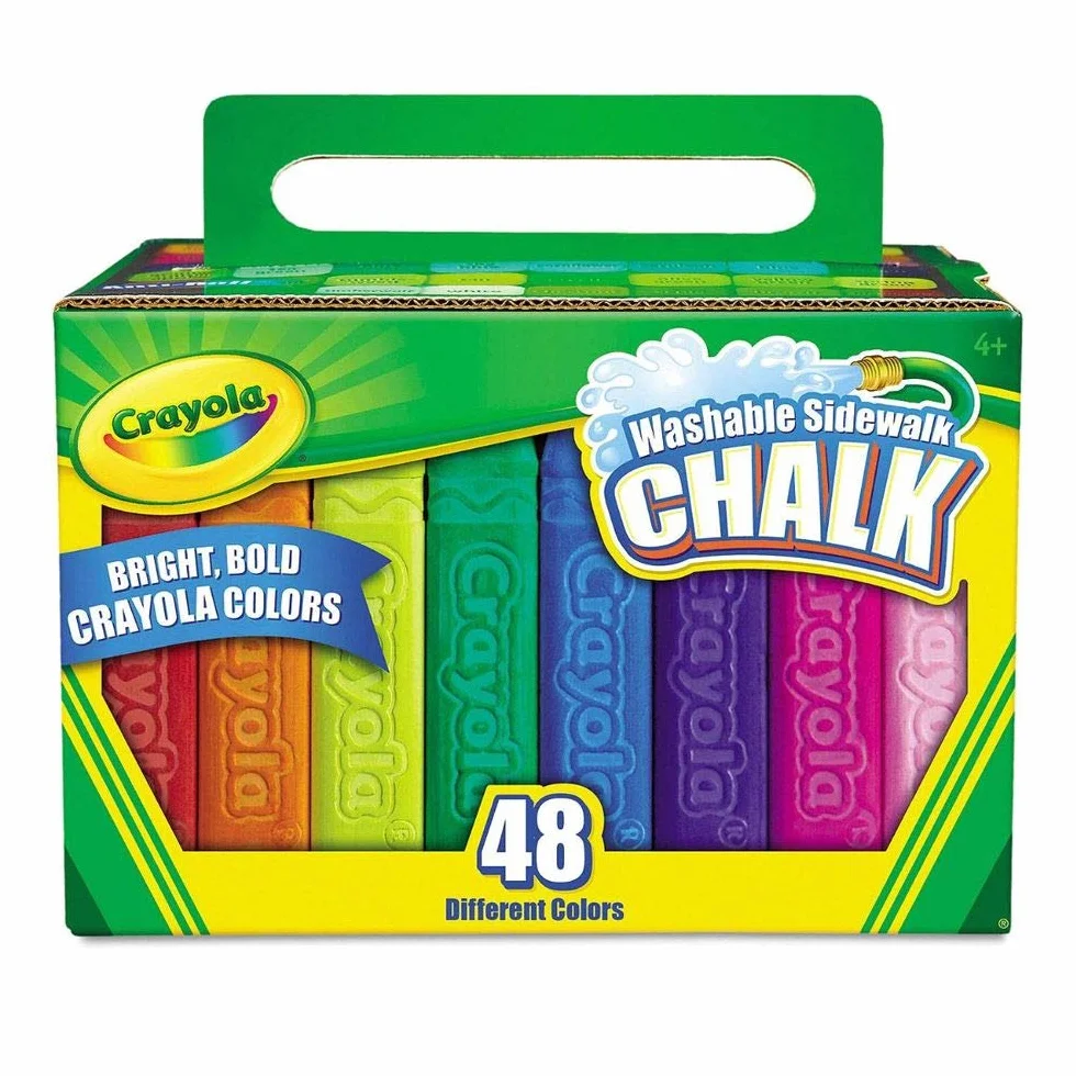 Crayola Kreda teczowa 48 sztuk, 48 Zmywalne tynki asfaltowe, gra plenerowa, 51-2048