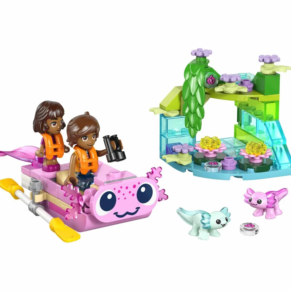 LEGO Friends Przygoda na aksolotlowej łodzi, klocki dla 5-latki z łódką, minilaleczką i mikrolaleczką, zabawka dla dziecka do odgrywania ról, pomysł na prezent dla dziewczynki od 5 lat i chłopca 42681