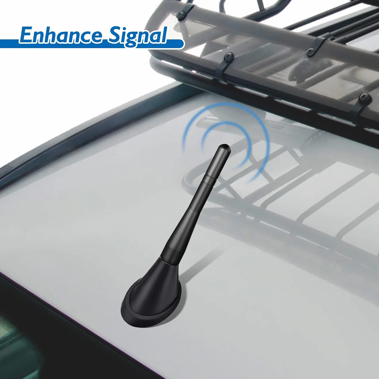 Bingfu Antena samochodowa, krótka, uniwersalna antena samochodowa, 10 cm, zamiennik dla optymalnego odbioru AM/FM