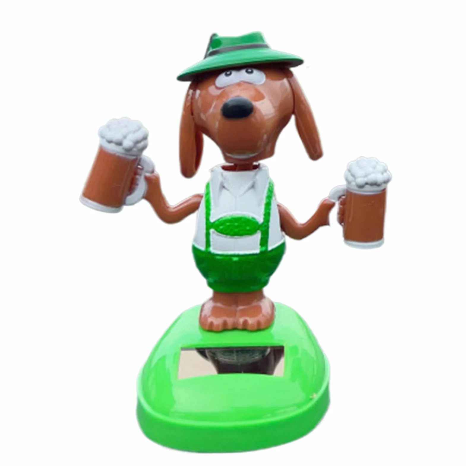 Dekoracja samochodowa, energia s?oneczna, uroczy, ruchomy pies, figurka do samochodu, desk? rozdzielcz? – zabawna figurka do ta?ca z piwem, dekoracja biurko, wycieczk? samochodow? do domu