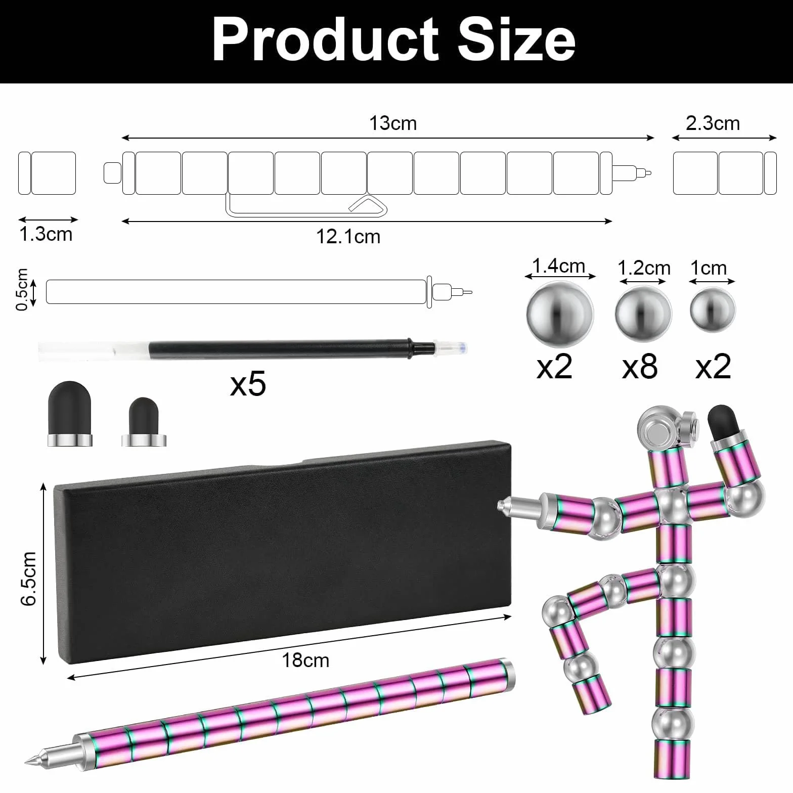 OSDUE Fidget Pen, wielofunkcyjny długopis magnetyczny prezent dla mężczyzn i dzieci, pomysły na prezent na Dzień Ojca i Wielkanocny