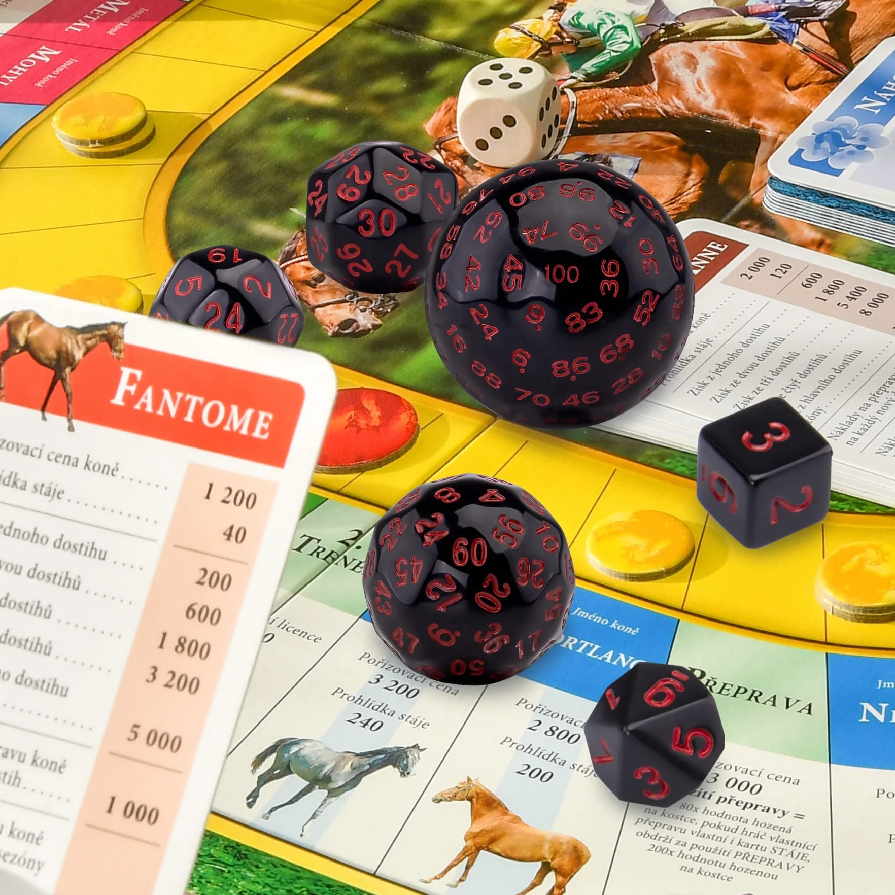 SIQUK 15 sztuk Kości wielościenne D3-D100 do RPG DND, czarno-czerwone