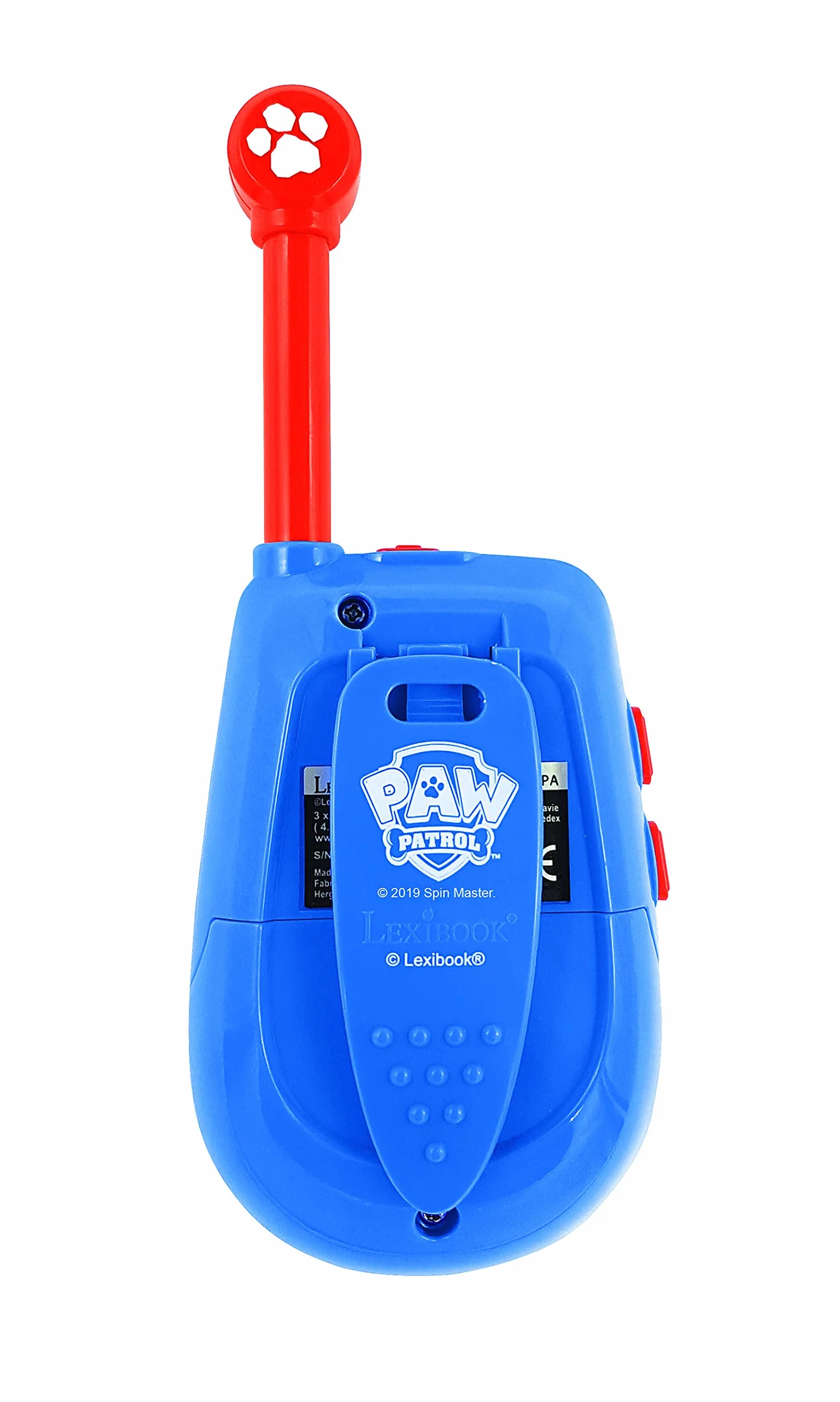 Lexibook Psi Patrol Chase Walkie Talkie 3D, 2 Km, Funkcja Light Morse'A, Regulacja Głośności, Klips do Paska, Niebieski, Czerwony, TW25PA