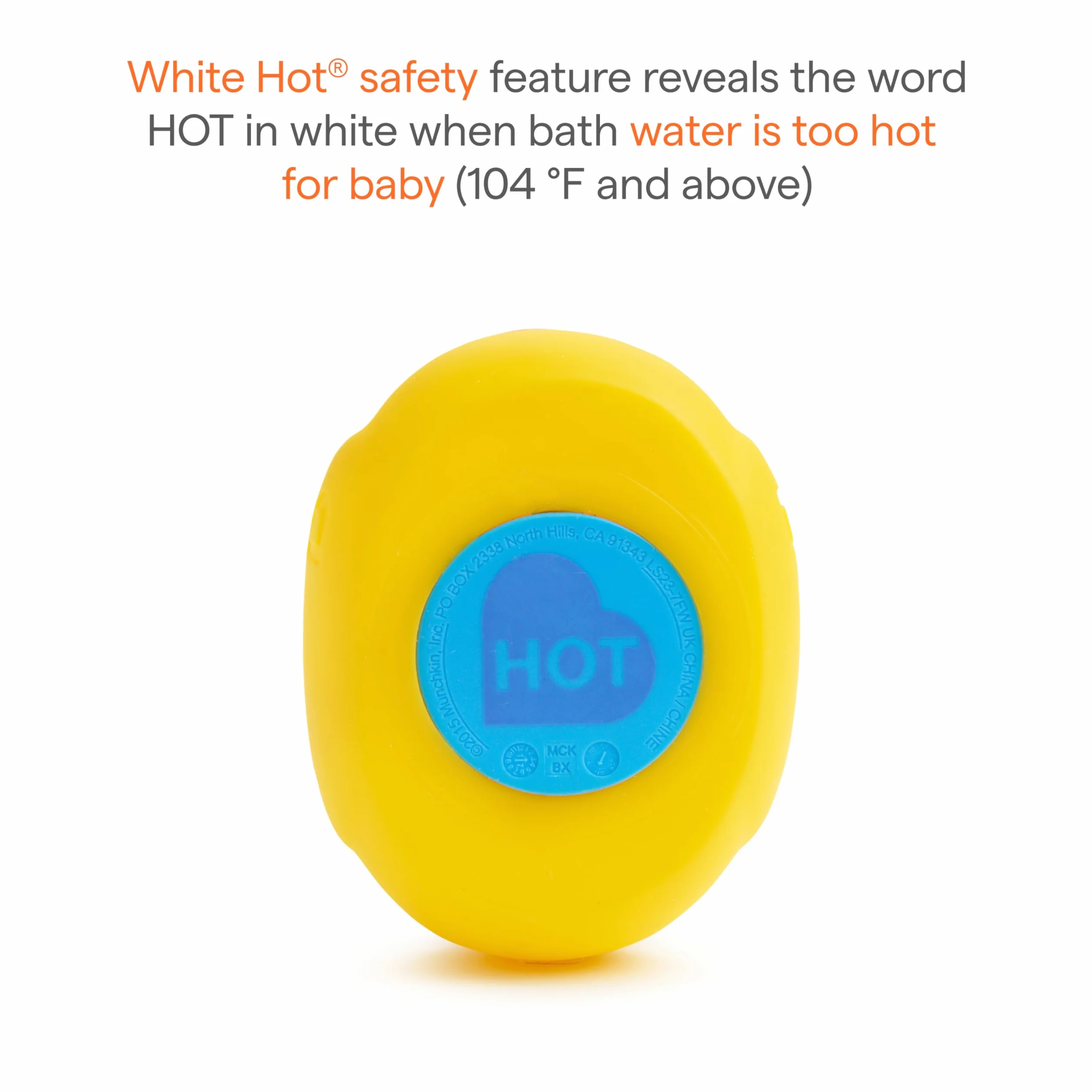 Munchkin White Hot Safety Rubber Bath Duck Toy, Pack of 1
