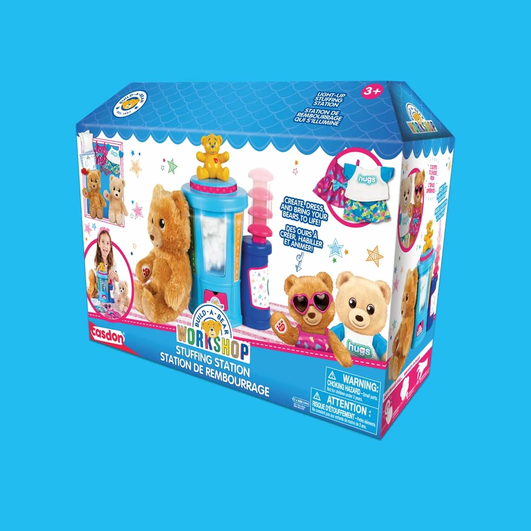 Casdon Stacja do wypychania Build-A-Bear Workshop | At-Home Build-A-Bear stacja wypychająca dla dzieci w wieku od 3 lat | Wypchaj, ubierz się i przytulaj swoich futrzanych przyjaciół | Stacja