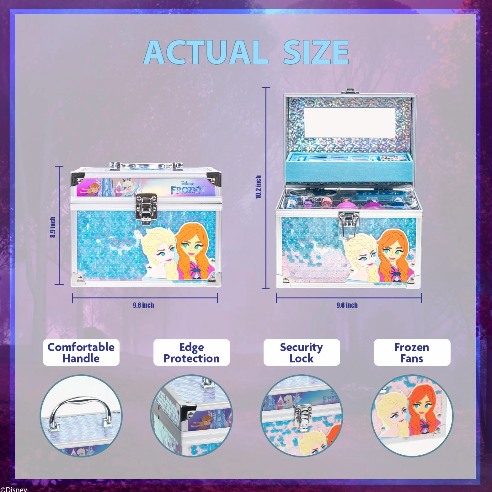 Frozen Zestaw Makijażu Dla Dzieci Błyszczyk i Lakier z Kufrem