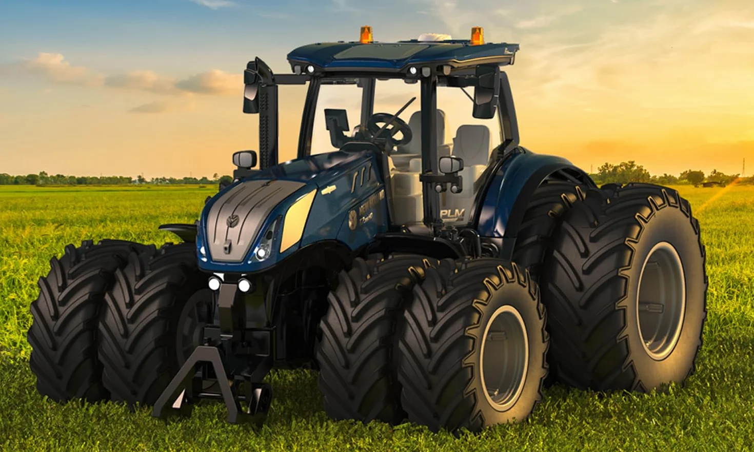 Siku 6738, New Holland T7.315 Traktor, 1:32, Niebieski, Metal,tworzywo sztuczne, Zdalnie sterowany, Sterowanie za pomocą aplikacji przez Bluetooth, Zdejmowane podwójne koła, Bez pilota zdalnego sterowania