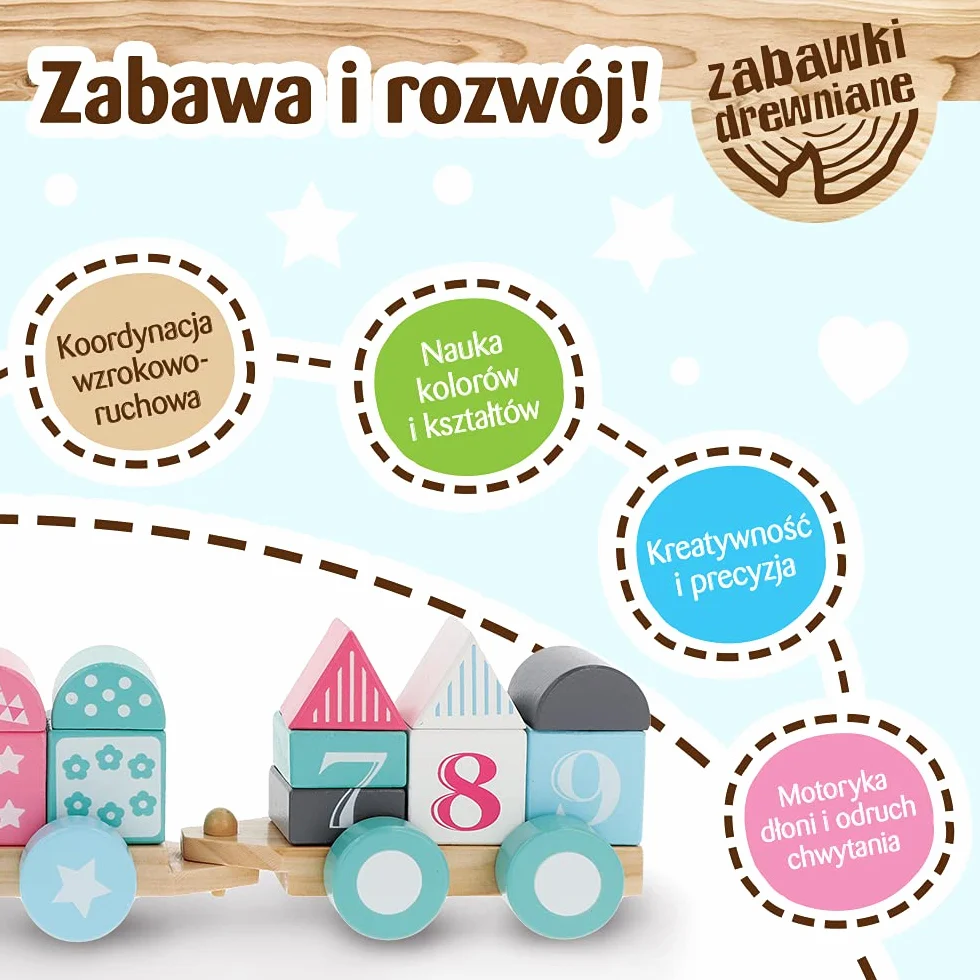 Trefl Liczymy Główkę Ćwiczymy Zabawka Drewniana dla Dzieci od 12 miesiąca życia