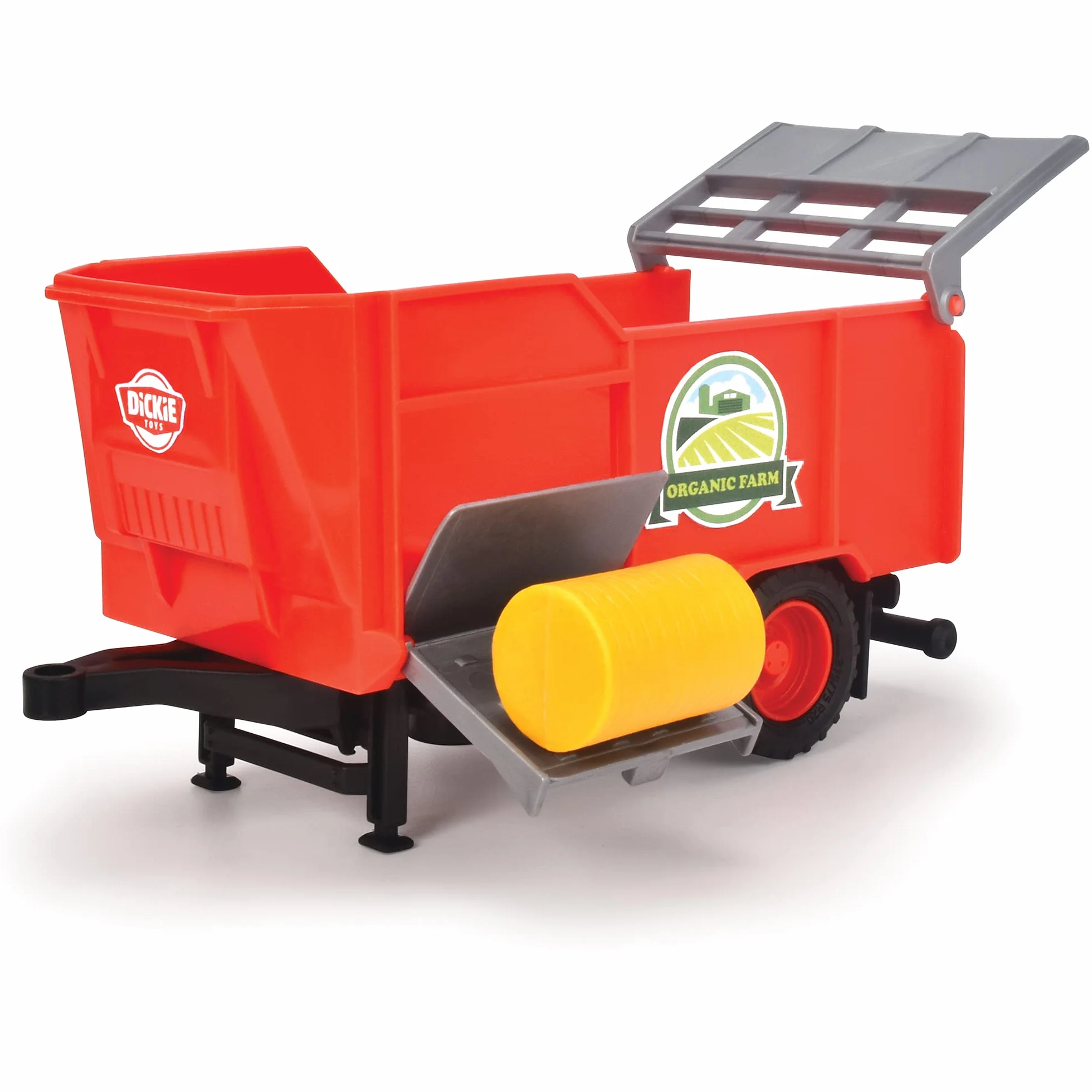 Dickie Toys 203735003 Stacja farma gospodarcza z traktorem i figurki; światło i dźwięk; ciągnik z przyczepą i krowami; zabawa w rolnika; wymiary: 17x30x15 cm; prezent dla dzieci od 3 lat