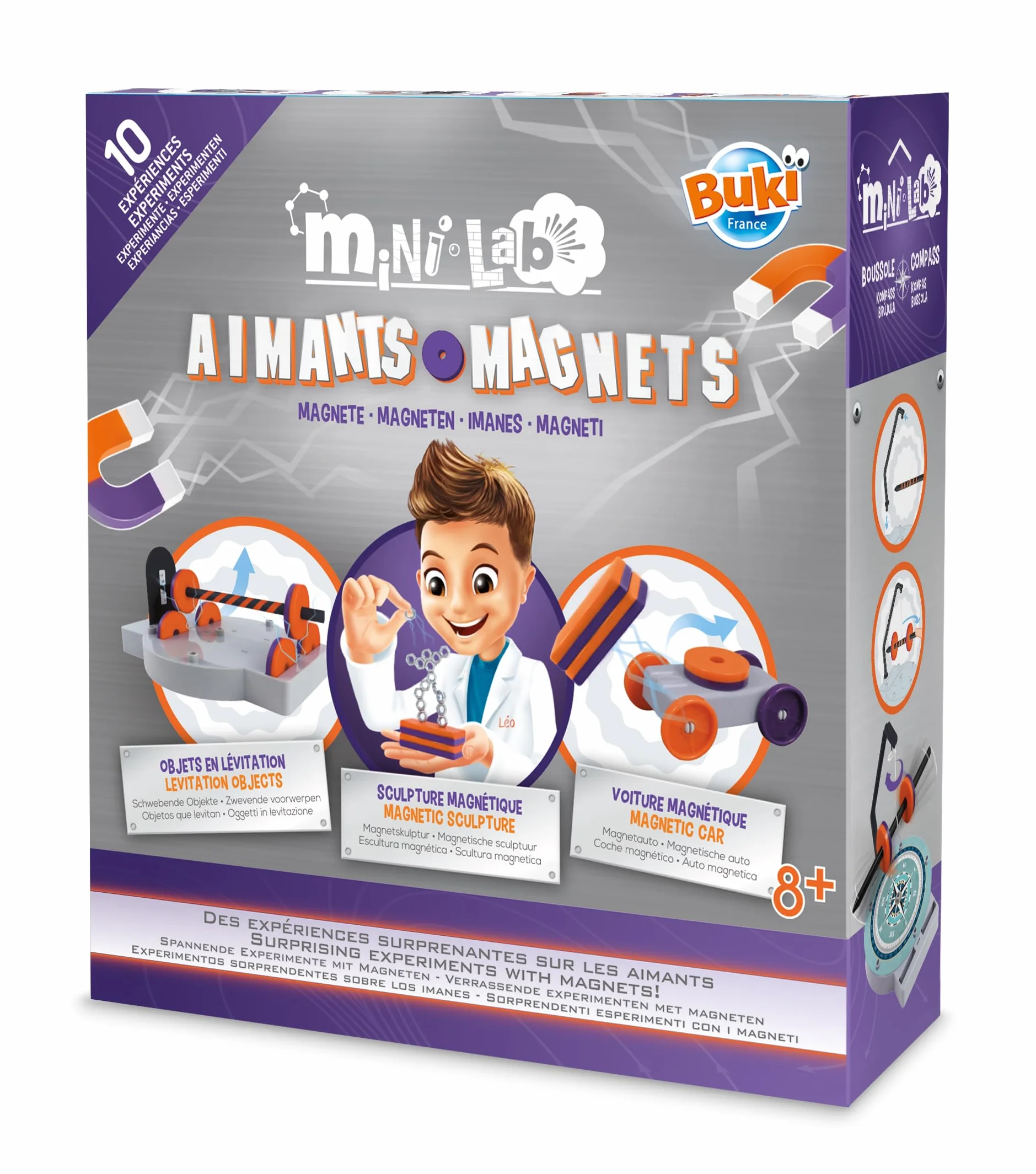 BUKI 3018 - Mini Lab Magnesy - Zestaw eksperymentów z magnesami – Odkryj magnetyzm i lewitację! Edukacyjna zabawka dla dzieci 8+