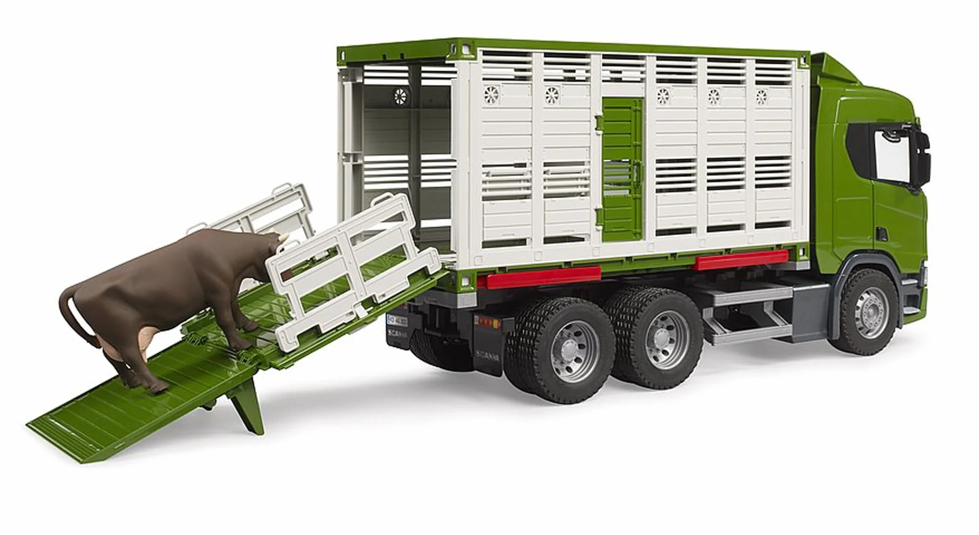bruder 03548 - Ciężarówka Scania Super 560R z 1 sztuką bydła - 1:16 Pojazdy, Ciężarówka, Przyczepa do przewozu bydła, Zabawki od 4 lat