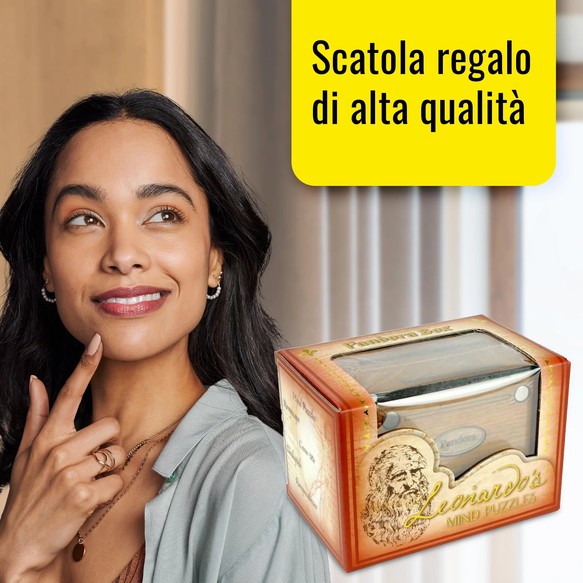 Gry Logica Sztuka. Pandora Box - Secret Box - Drewniane puzzle - Secret Box - Amazing Difficult 5/6 - Kolekcja Leonardo da Vinci