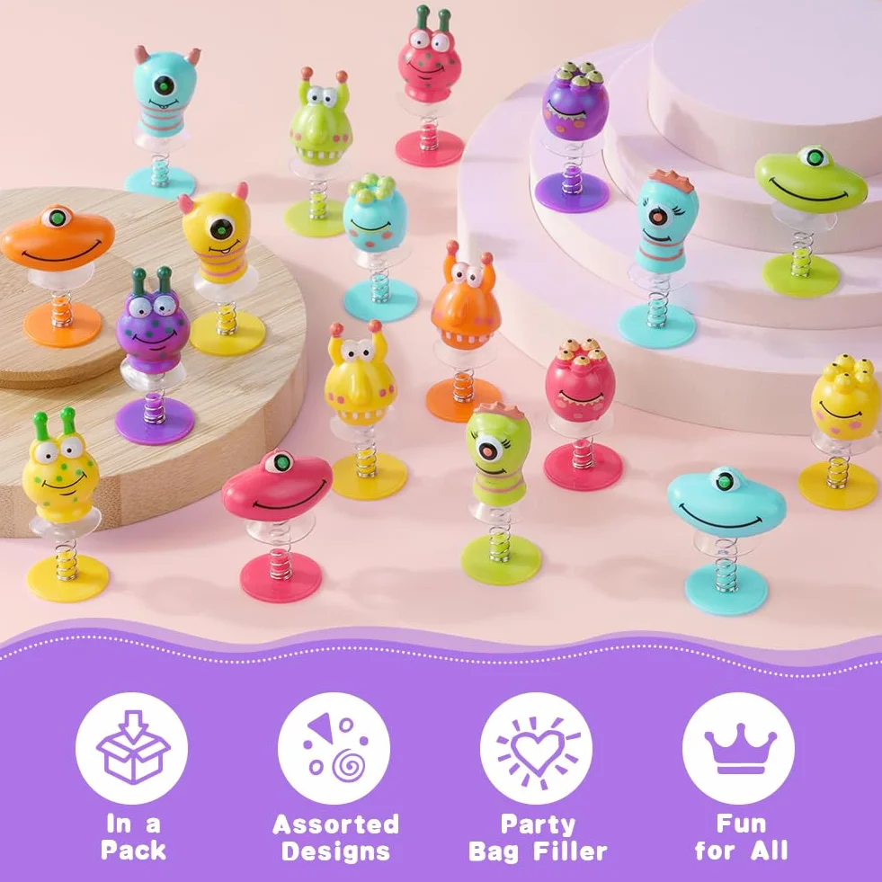 36 sztuk zabawek z potworami, zabawki do skakania dla dzieci, zestaw 6 różnych zabawek Jump Pop Up Monster Toys, zabawki, psotniaki potwór