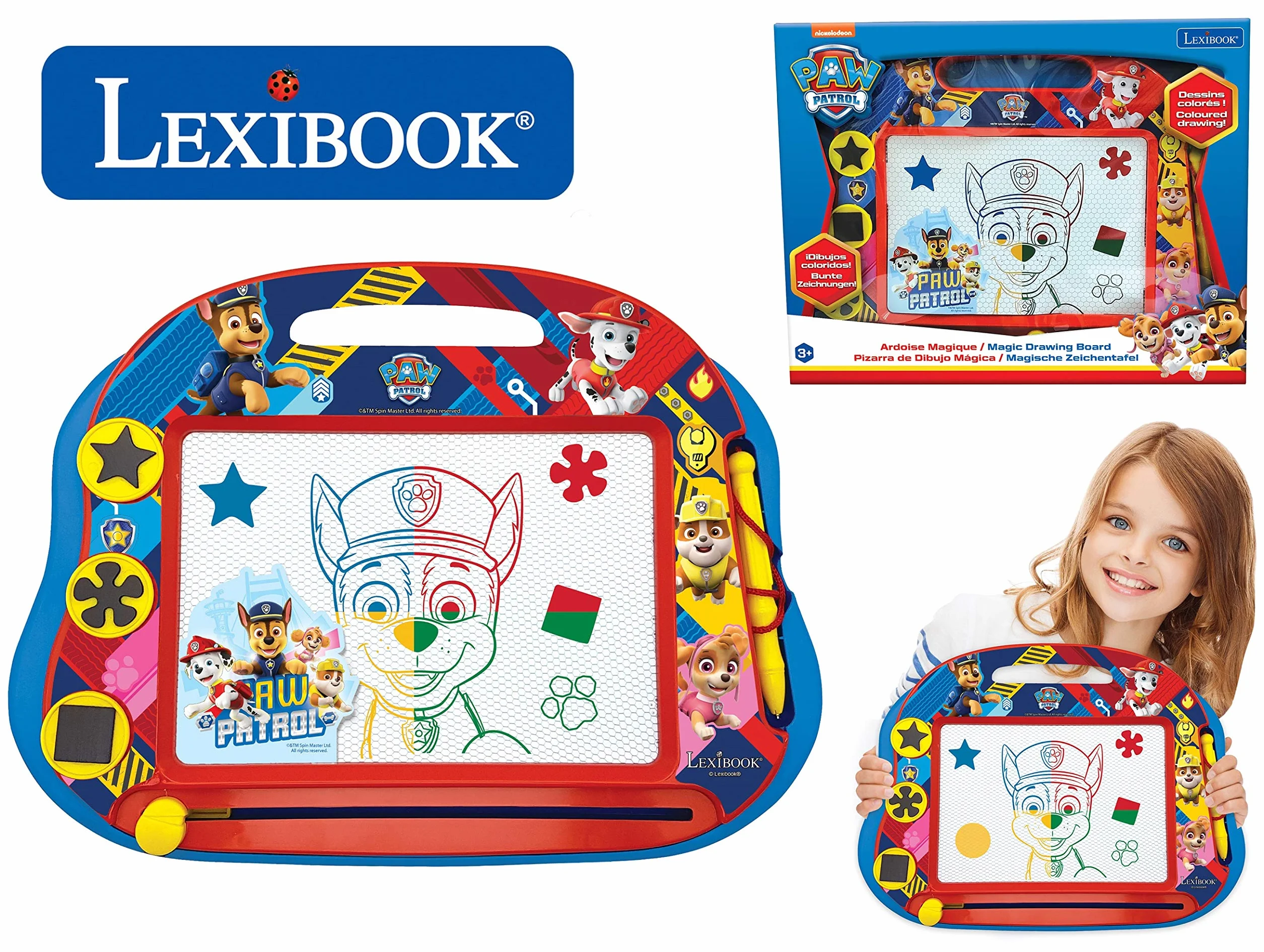 Lexibook CRPA550 Magiczna Magnetyczna Tablica do Rysowania z Czterema Łapami, Magnetyczna Tablica dla Dzieci, Artystyczna Kreatywna Zabawka dla Dziewcząt i Chłopców, Długopis i Magnesy,