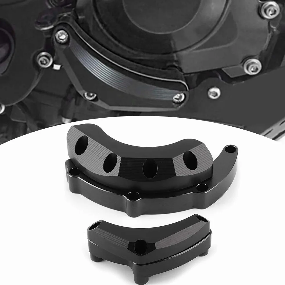 Płyty mocujące-Duokon osłona silnika motocykla Saver zderzak, rama ze stopu aluminium osłona suwaka dla MT-09 FJ-09 XSR900 (czarny)