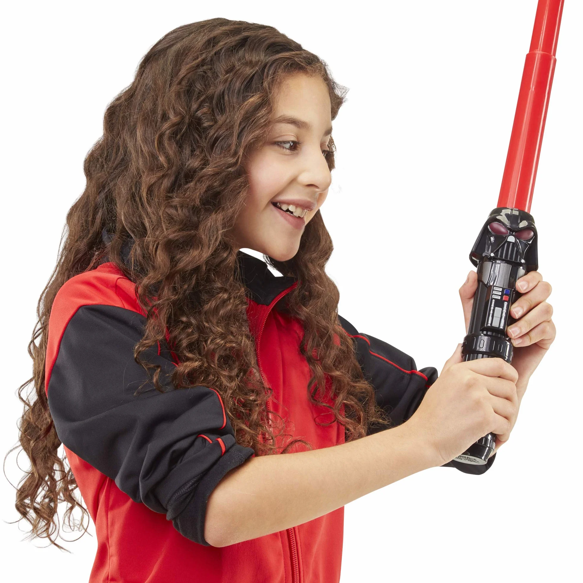 Wysuwany czerwony miecz świetlny Star Wars Lightsaber Squad Dartha Vadera, zabawka tematyczna dla dzieci w wieku od 4 lat