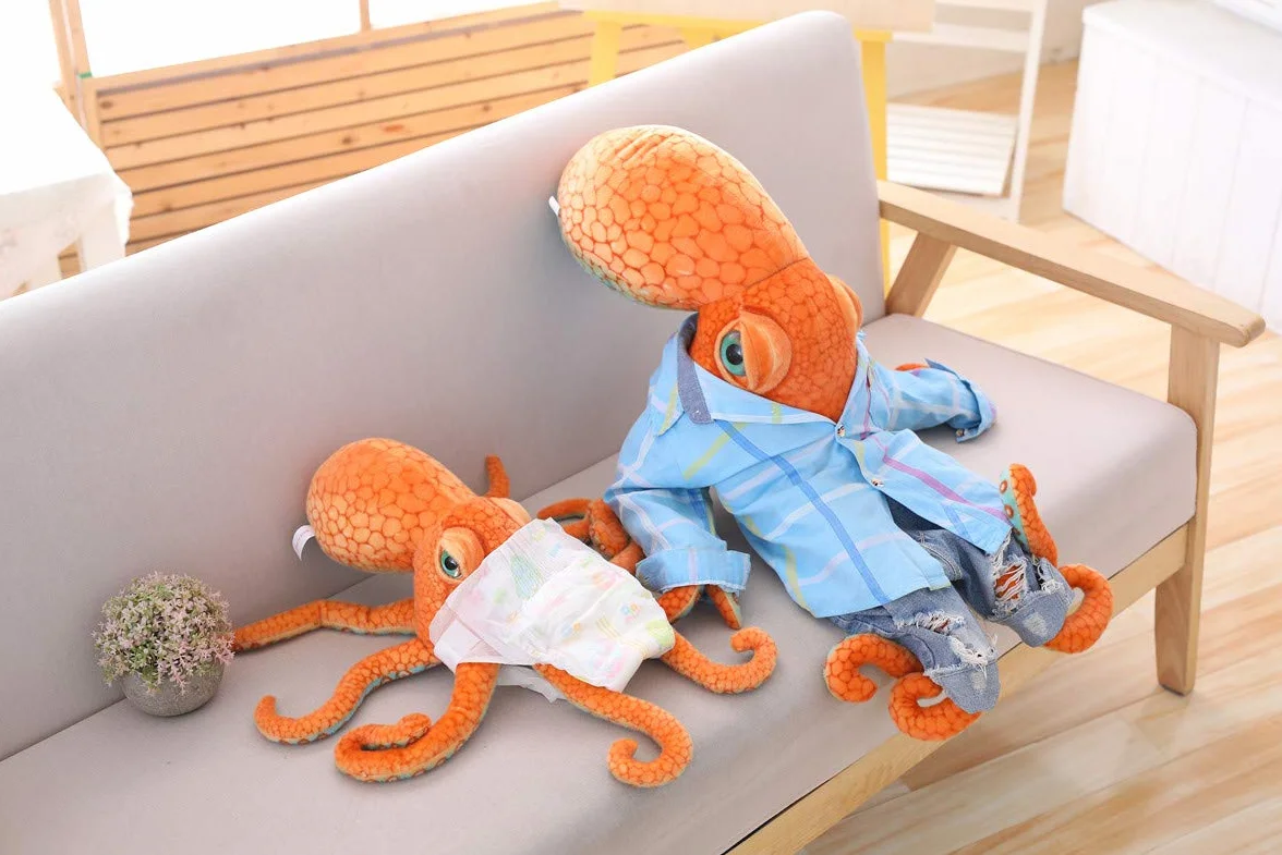 YunNasi przytulanka Krake Kreatywna pluszowa zabawka Oktopus Poduszka Naturalnie ukształtowana, Świetnie jako zabawka i prezent dla dzieci (50cm)