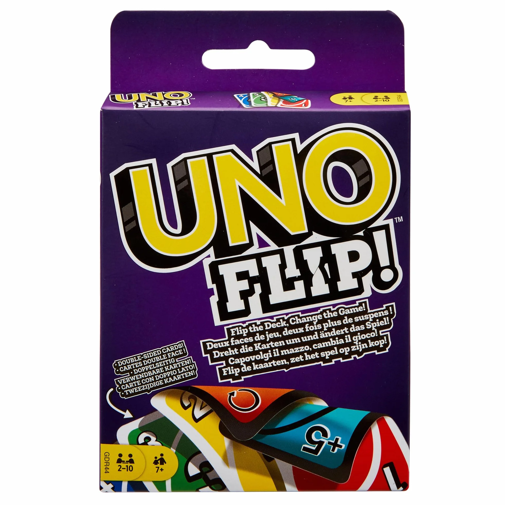 Mattel Games UNO FLIP! rodzinna gra karciana z 112 kartami, świetny prezent dla dzieci w wieku 7 lat i starszych, GDR44