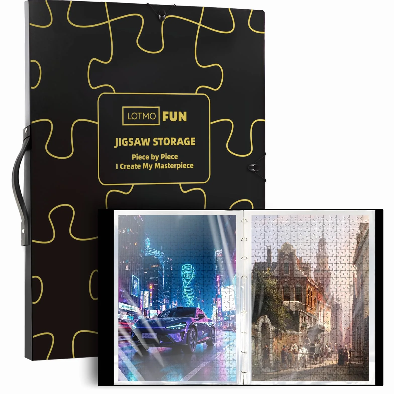 Segregator do przechowywania puzzli 1000 elementów, przeno?ny organizer o du?ej pojemno?ci z 25 kieszeniami, przeno?ny i py?oszczelny, akcesoria do puzzli