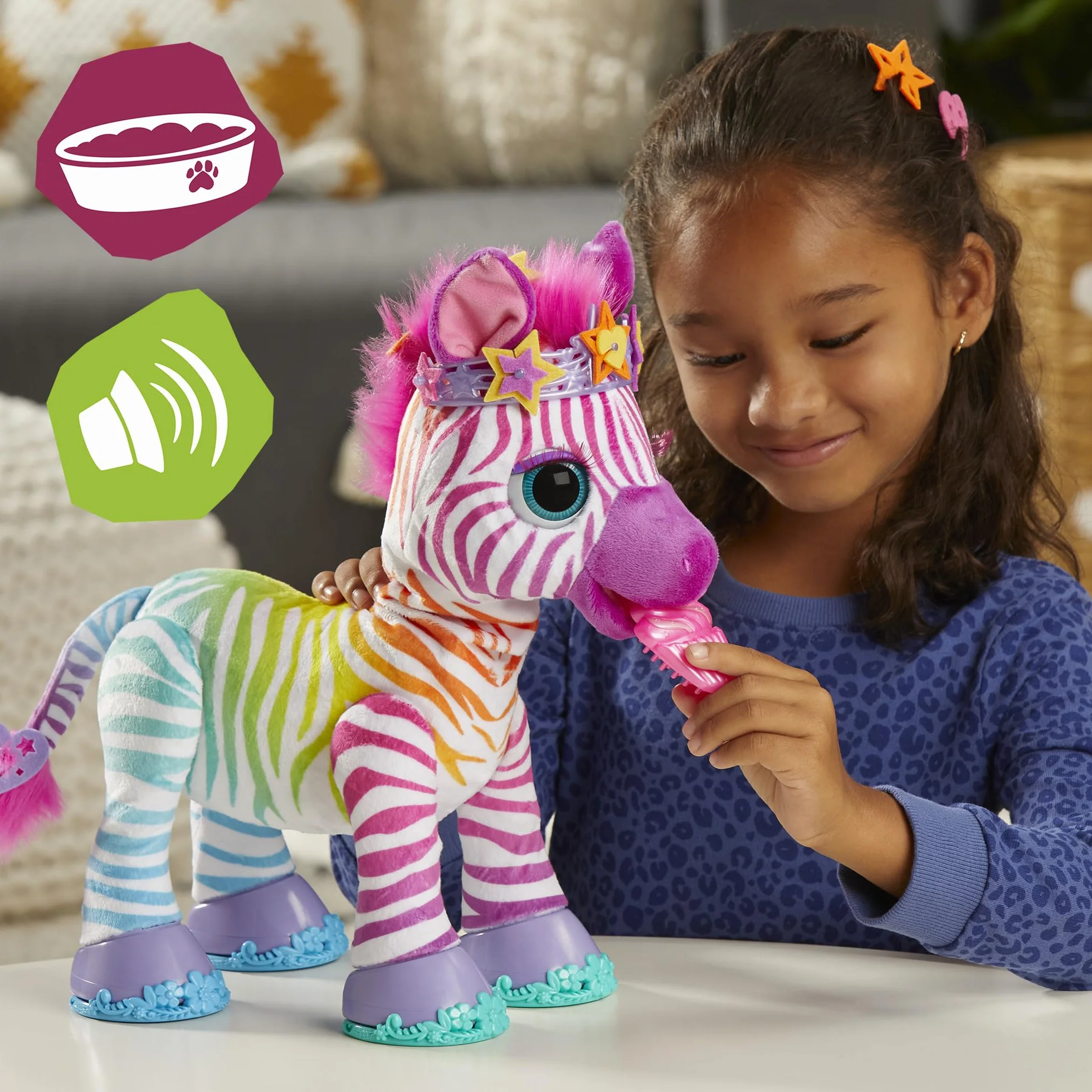 furReal Zenya, Moja tęczowa zebra, interaktywna zabawka dla dziewczynek i chłopców od 4 lat