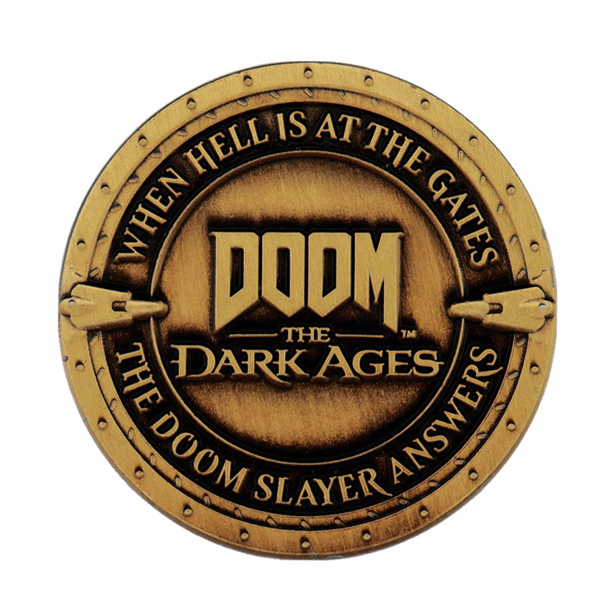 FaNaTtik DOOM: The Dark Ages Slayer moneta kolekcjonerska – edycja limitowana, oficjalnie licencjonowana, prezent premium dla graczy dla kolekcjonerów i fanów