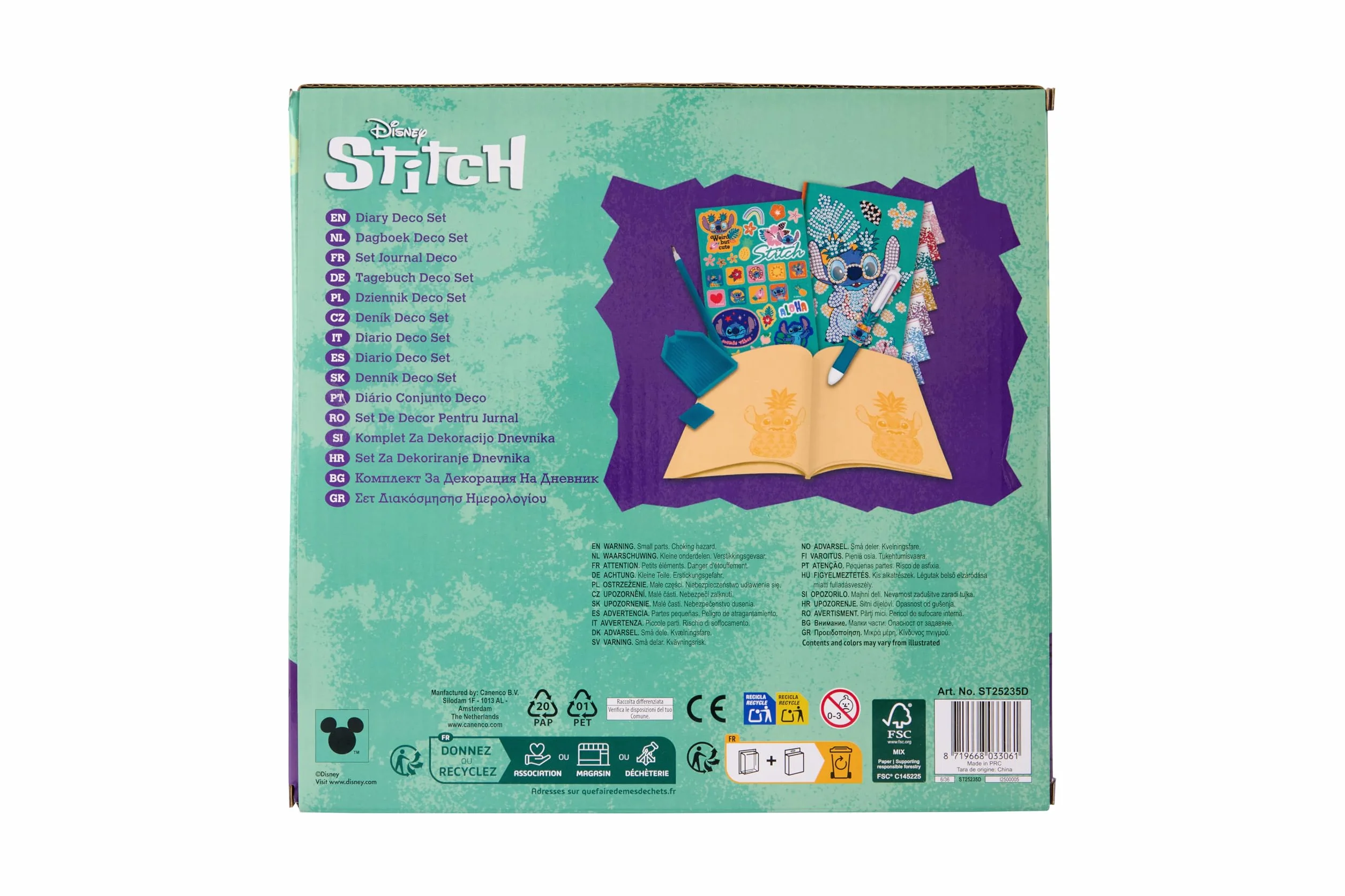 Zestaw dziennik Stitch dla dzieci | Zestaw do rysowania diamentowego dla dzieci od 3 lat | Z naklejkami i błyszczykami | Kreatywny prezent dla dziewczynek | Zestaw do majsterkowania DIY z dziennikiem