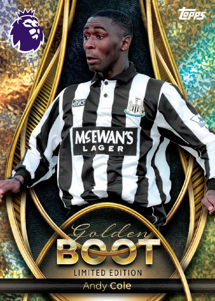 Topps Premier League 2026 - Debut Edition - Golden Boot Tin - zawiera 57 kart, w tym 7 ekskluzywnych kart Golden Boot LE