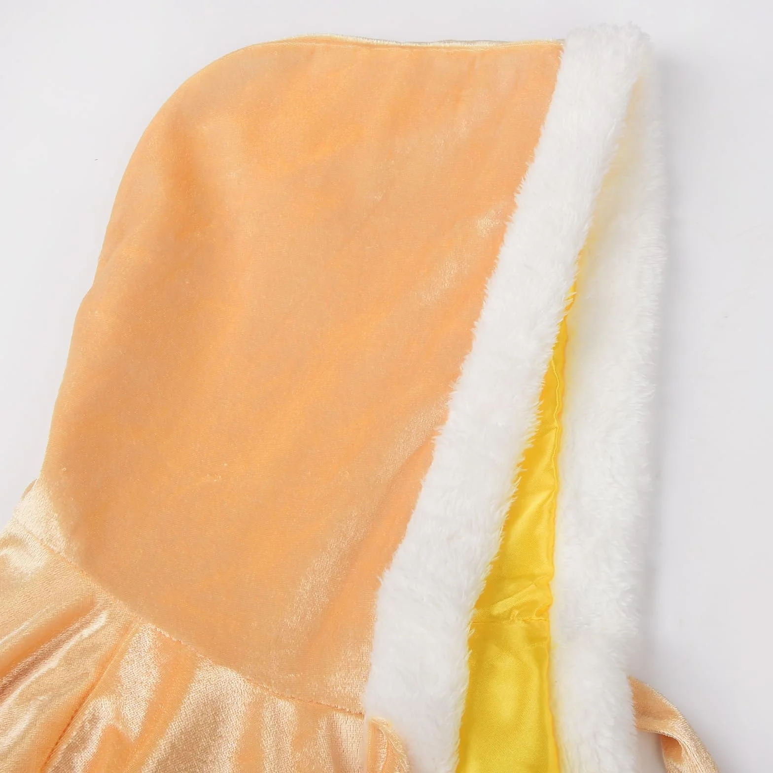 JerrisApparel Dziewczęca peleryna księżniczki, czapka bożonarodzeniowa, kostium z kapturem, żółty, 120 cm