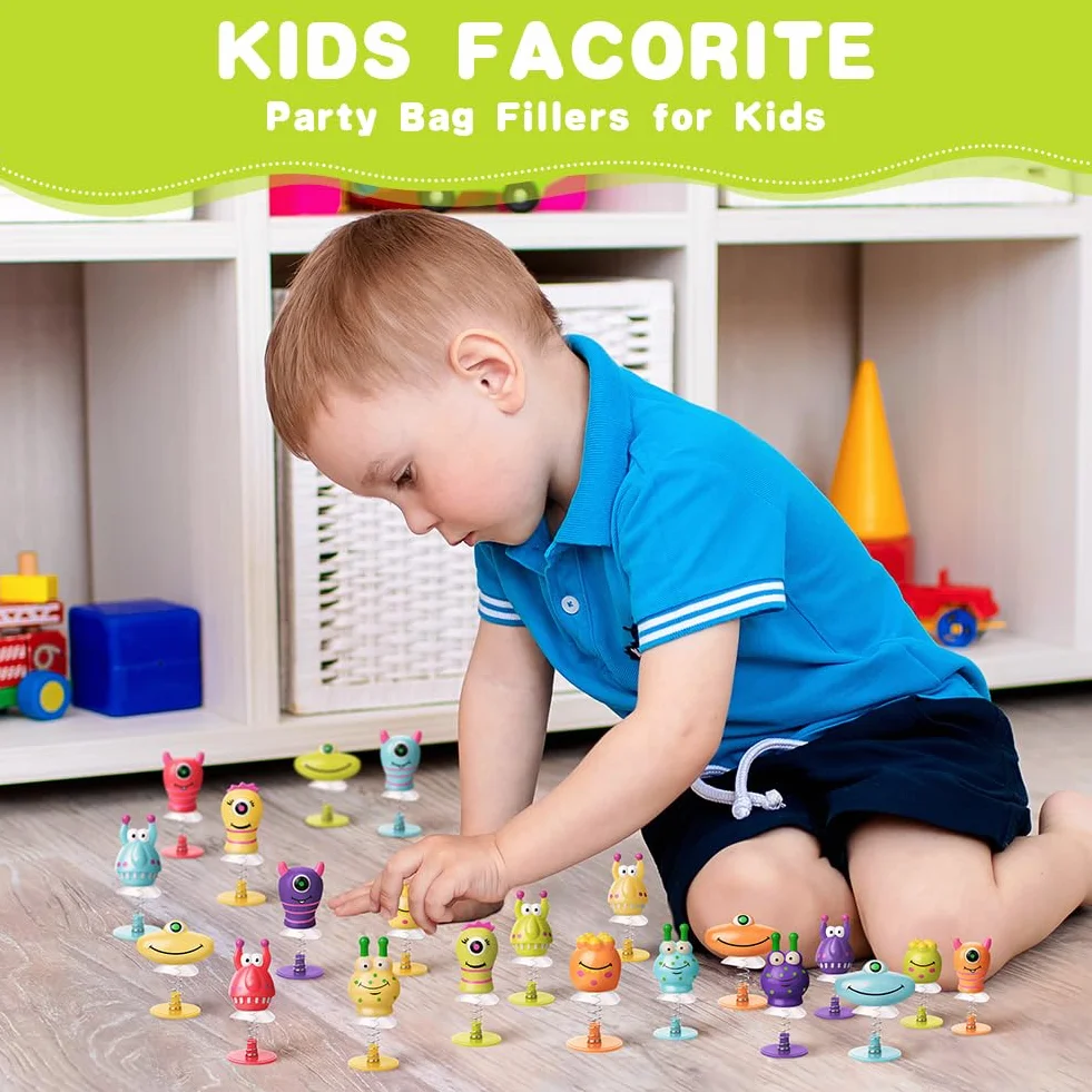 36 sztuk zabawek z potworami, zabawki do skakania dla dzieci, zestaw 6 różnych zabawek Jump Pop Up Monster Toys, zabawki, psotniaki potwór