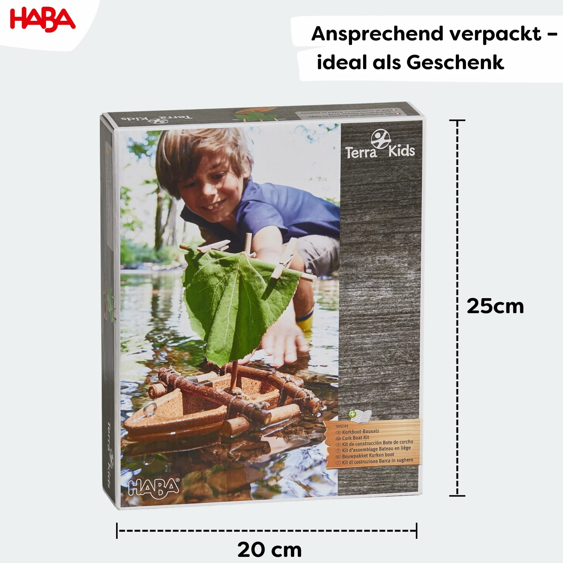 HABA 304244 Terra Kids Assembly kit Cork Boat- Optimum floating properties – in shallow water, in the sea or in the bathtub, made of environmentally friendly material